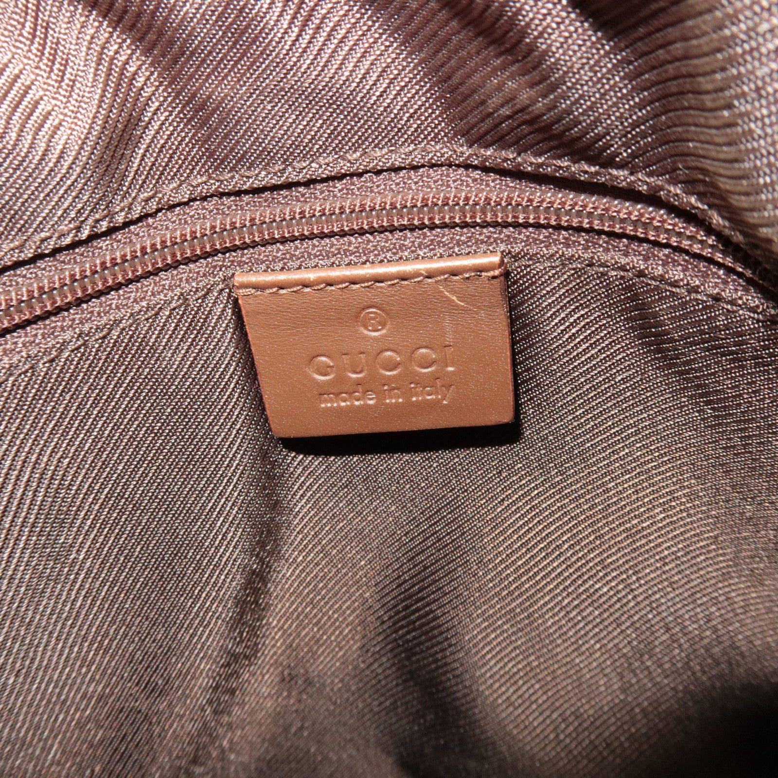 GUCCI Shoulder Bag GG Canvas Leather Beige Brown 01234