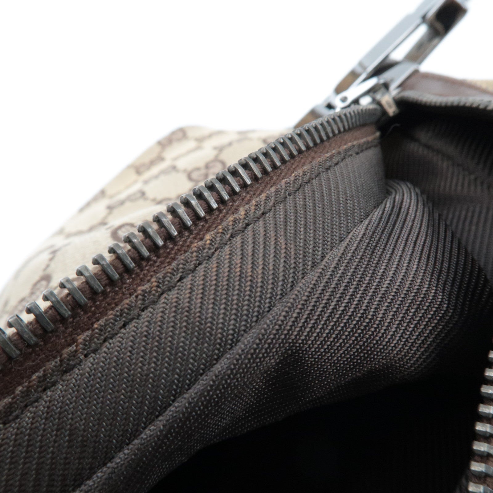 GUCCI Shoulder Bag GG Canvas Leather Beige Brown 01234