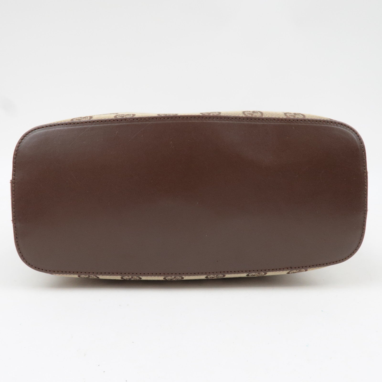 GUCCI Shoulder Bag GG Canvas Leather Beige Brown 01234