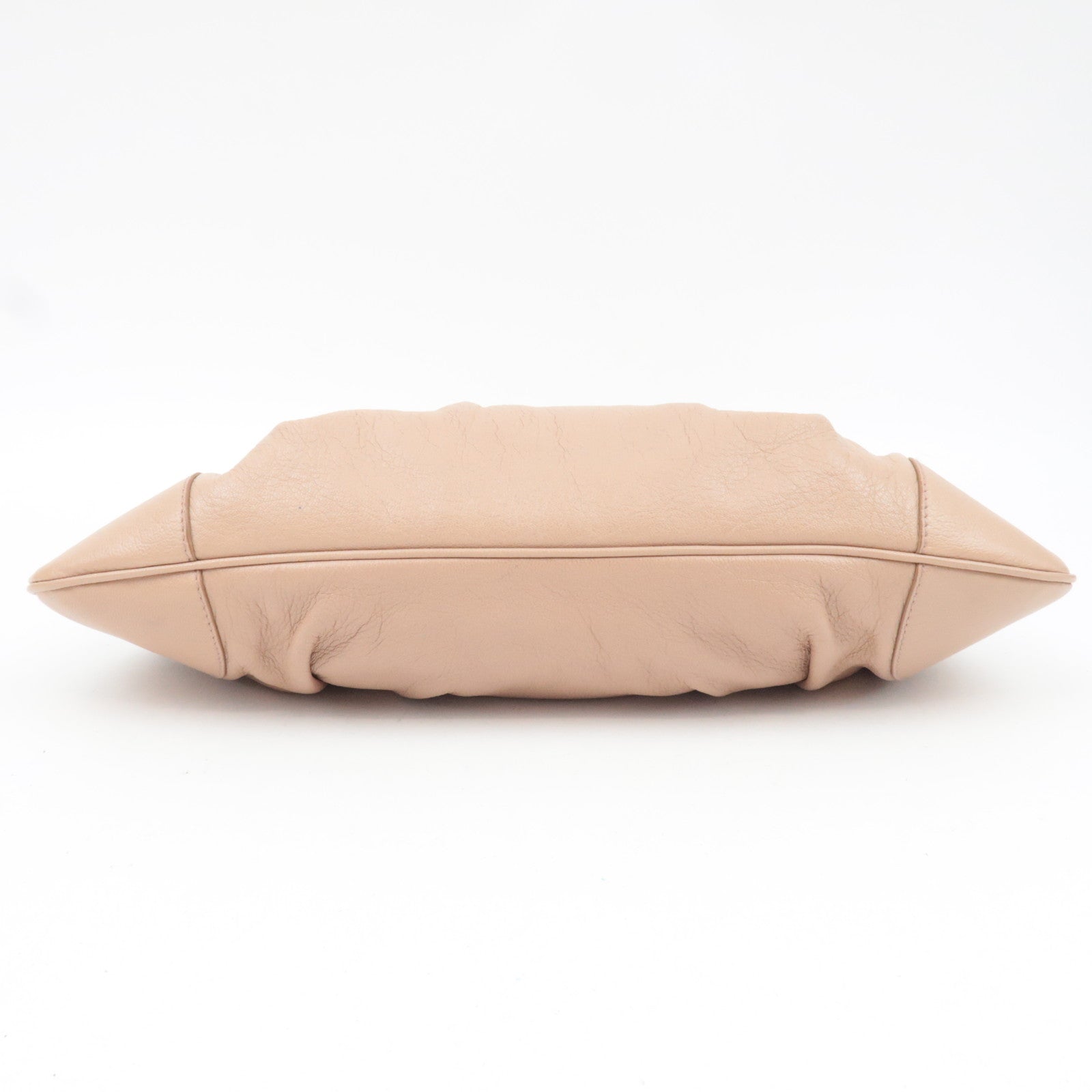 Ferragamo Gancini Shoulder Bag Leather Pink Beige