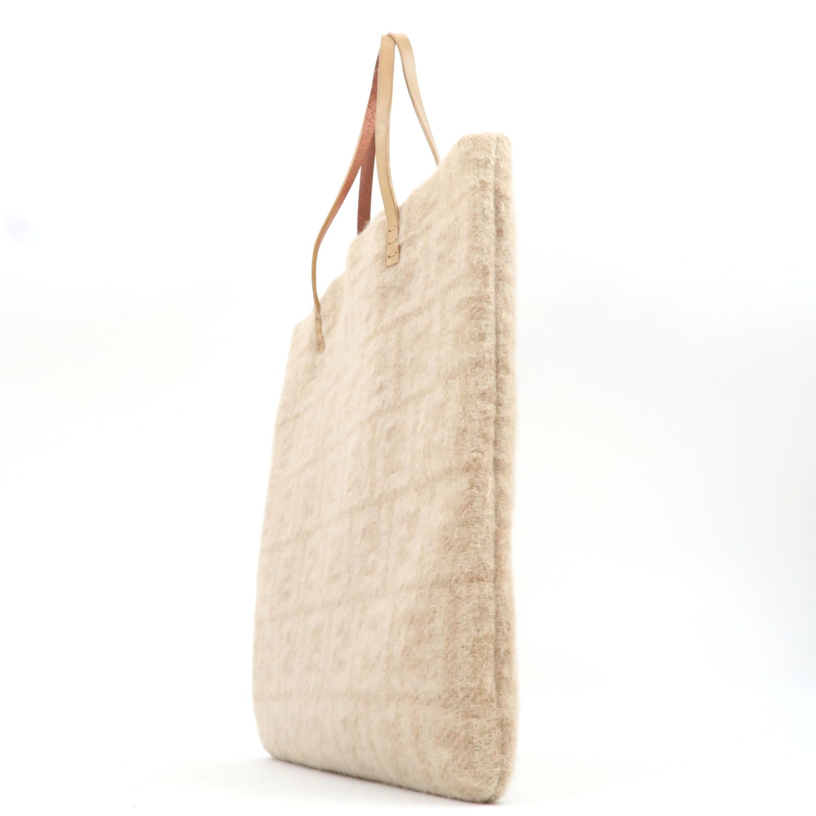 FENDI Zucca Wool Leather Tote Bag Beige *Dust bag