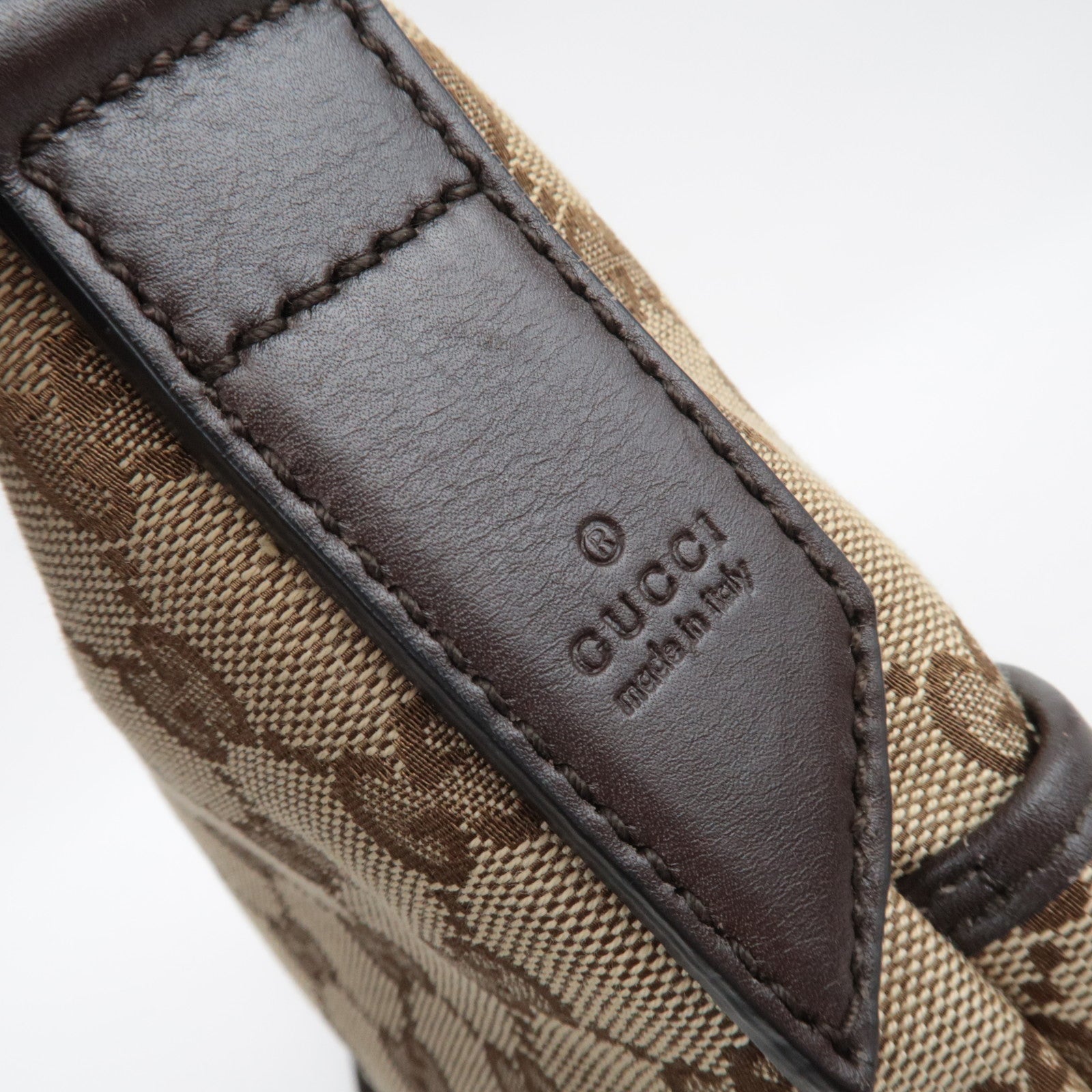 GUCCI Shoulder Bag GG Canvas Leather Beige Brown 145857 *Dust bag