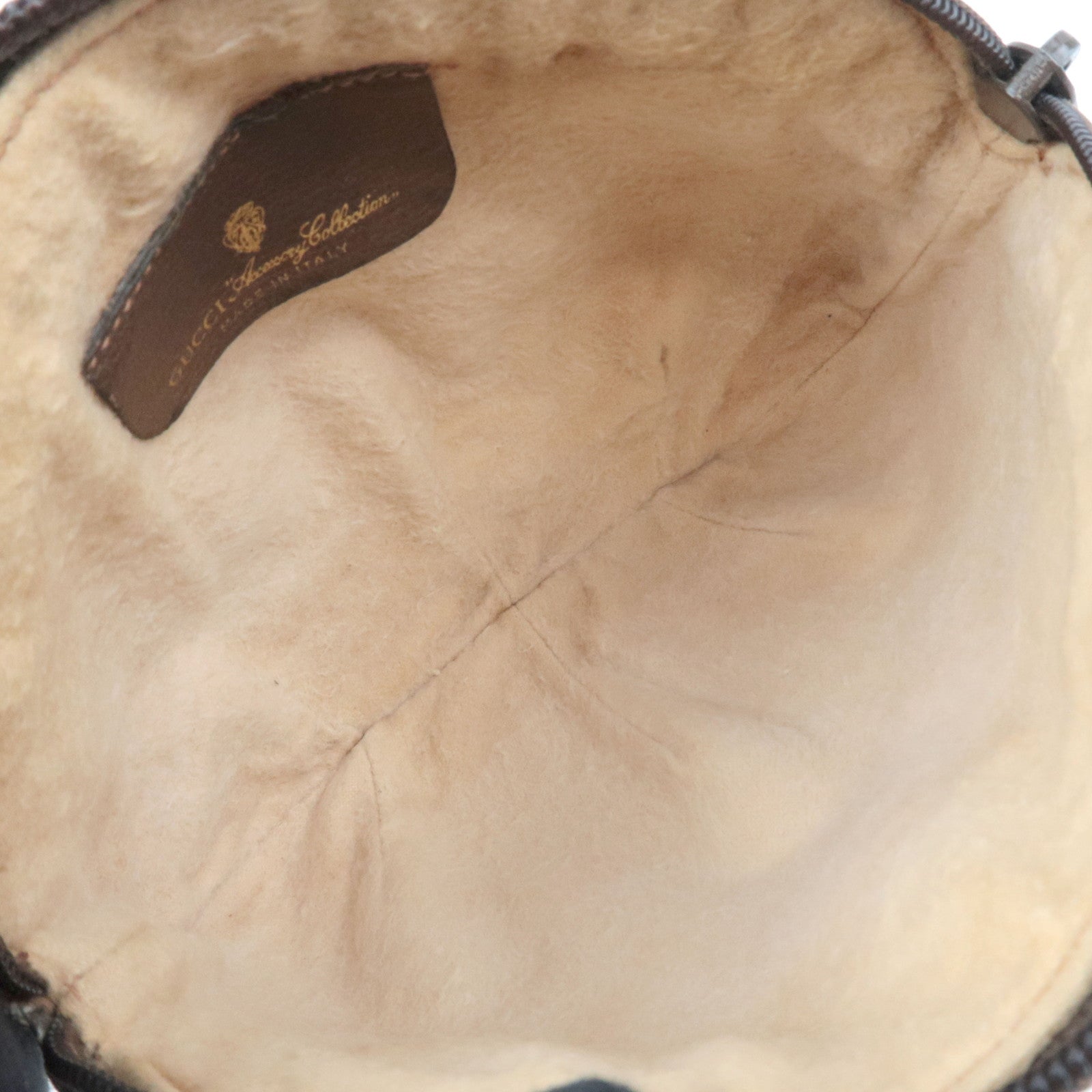 GUCCI Small Pouch GG Plus Leather Beige Brown 89.01.017