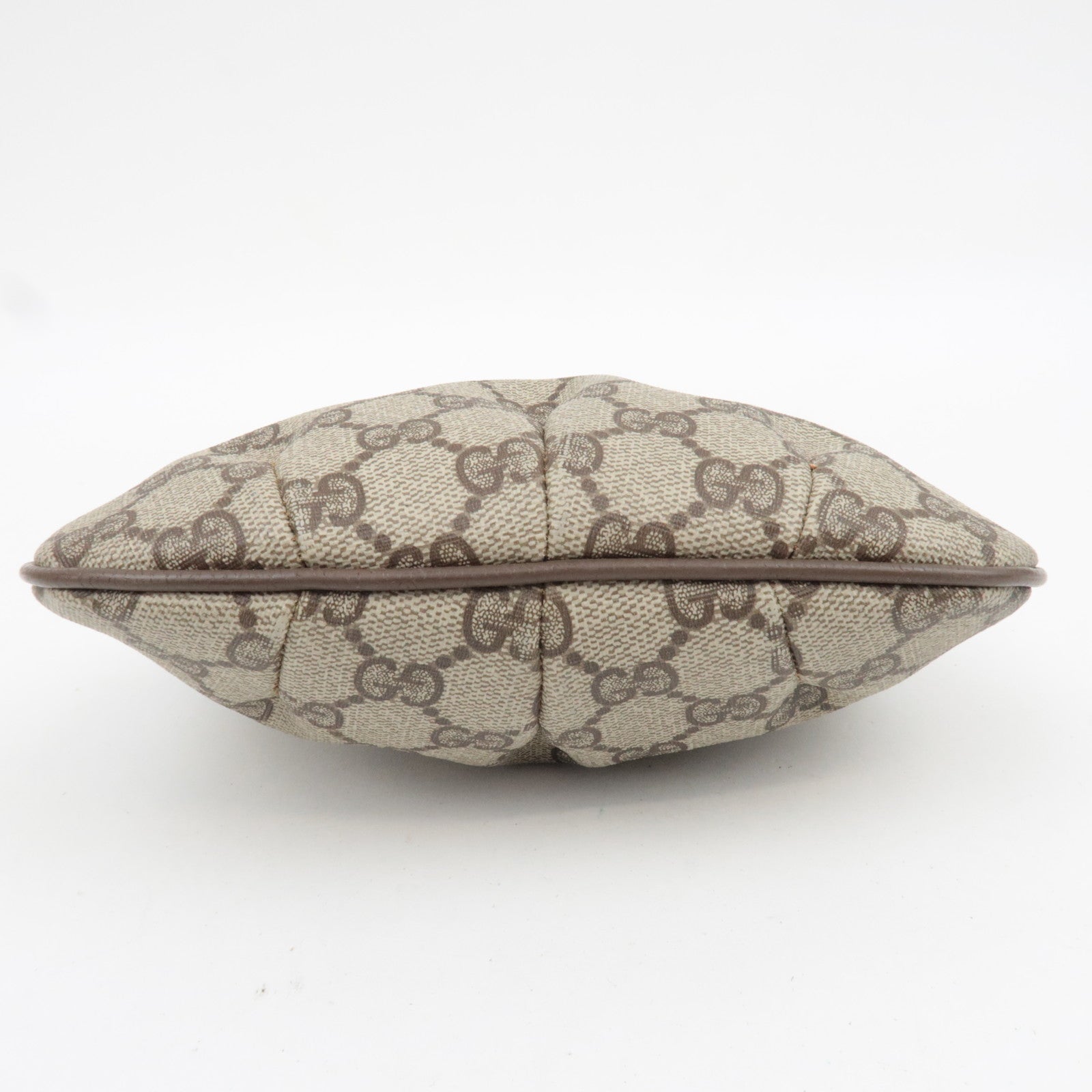 GUCCI Small Pouch GG Plus Leather Beige Brown 89.01.017