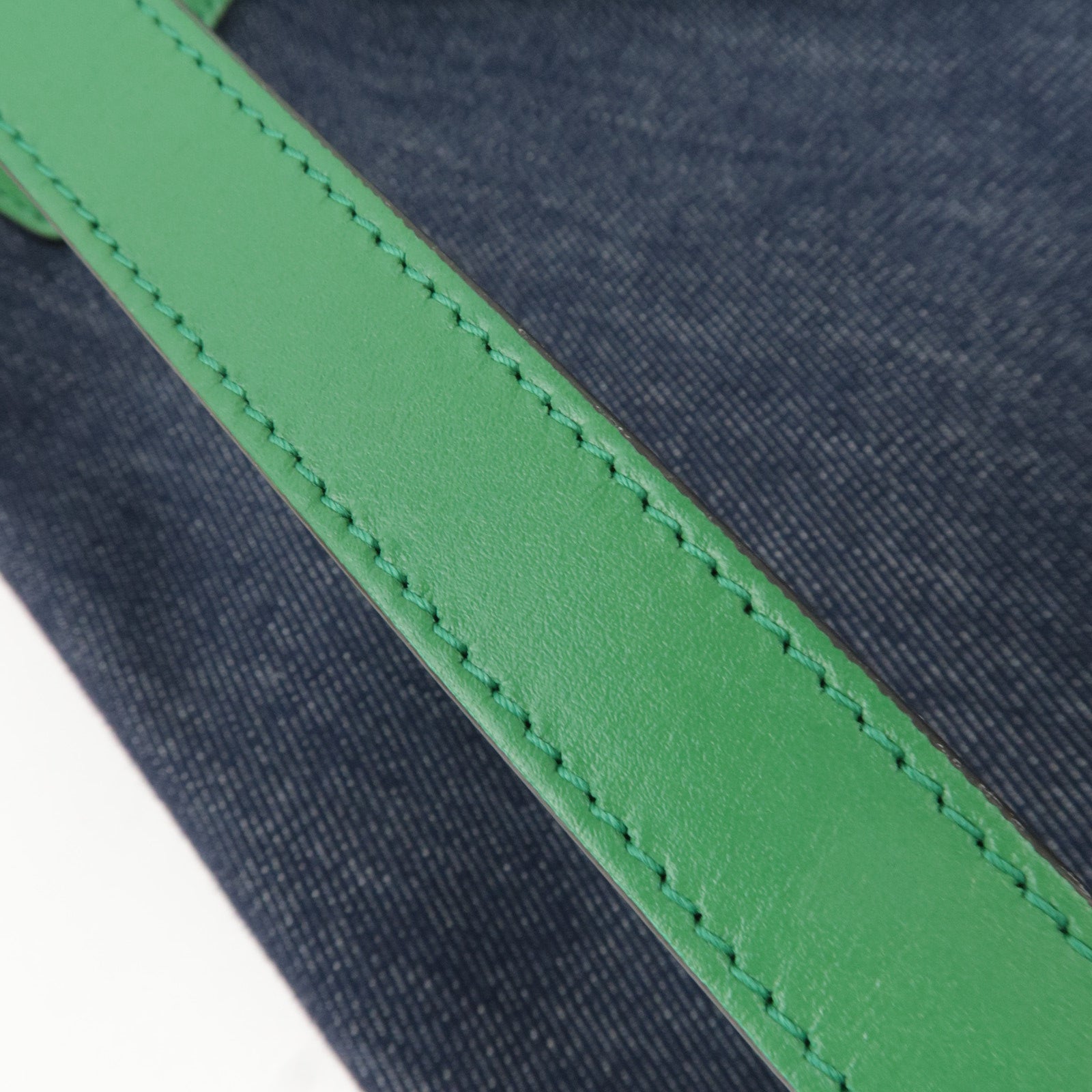 GUCCI Children's Backpack Denim Leather Navy Green Yellow 705169 *Dust bag