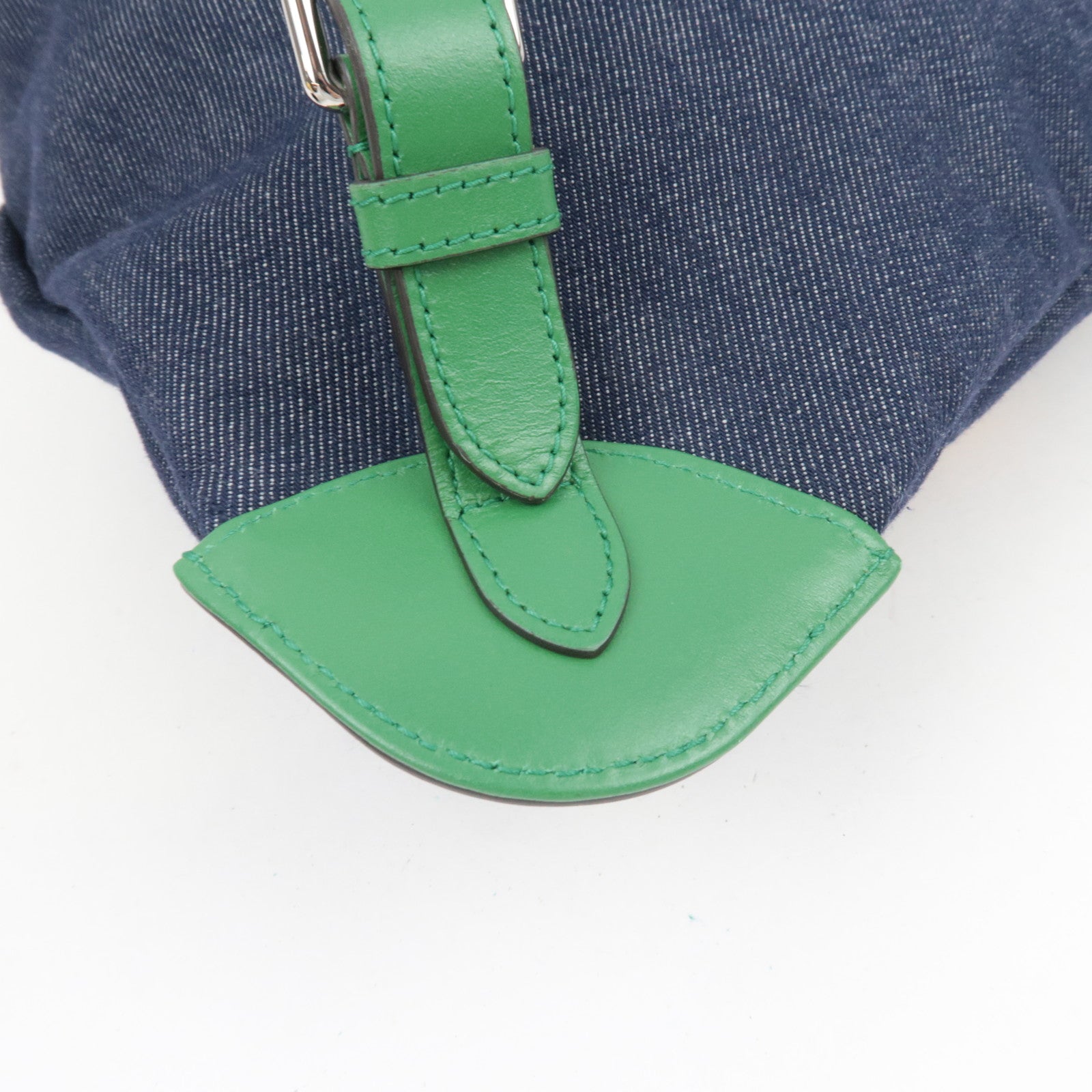 GUCCI Children's Backpack Denim Leather Navy Green Yellow 705169 *Dust bag