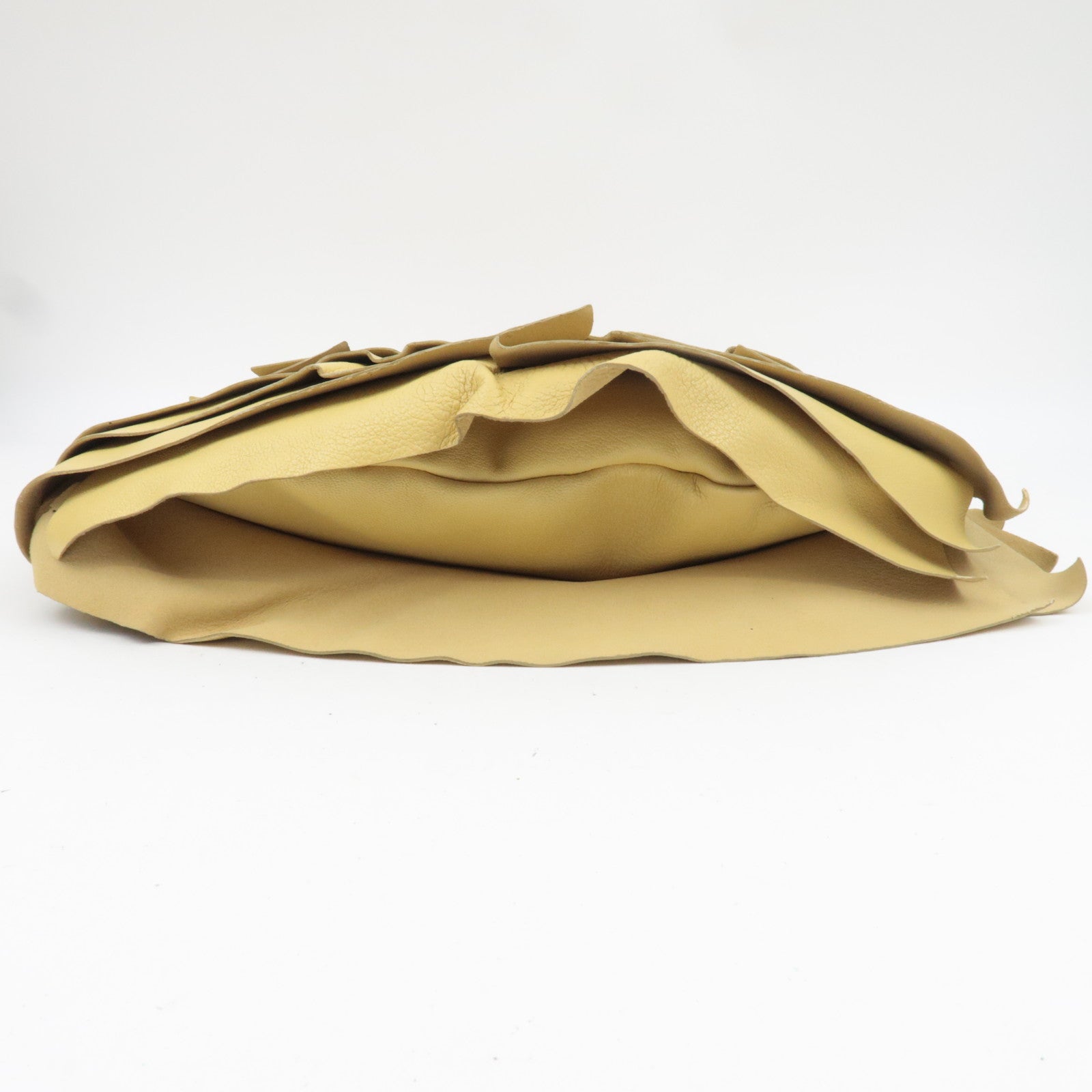 SAINT LAURENT YSL Saint Tropez Ruffle Leather Shoulder Bag Yellow 129132 *Dust bag