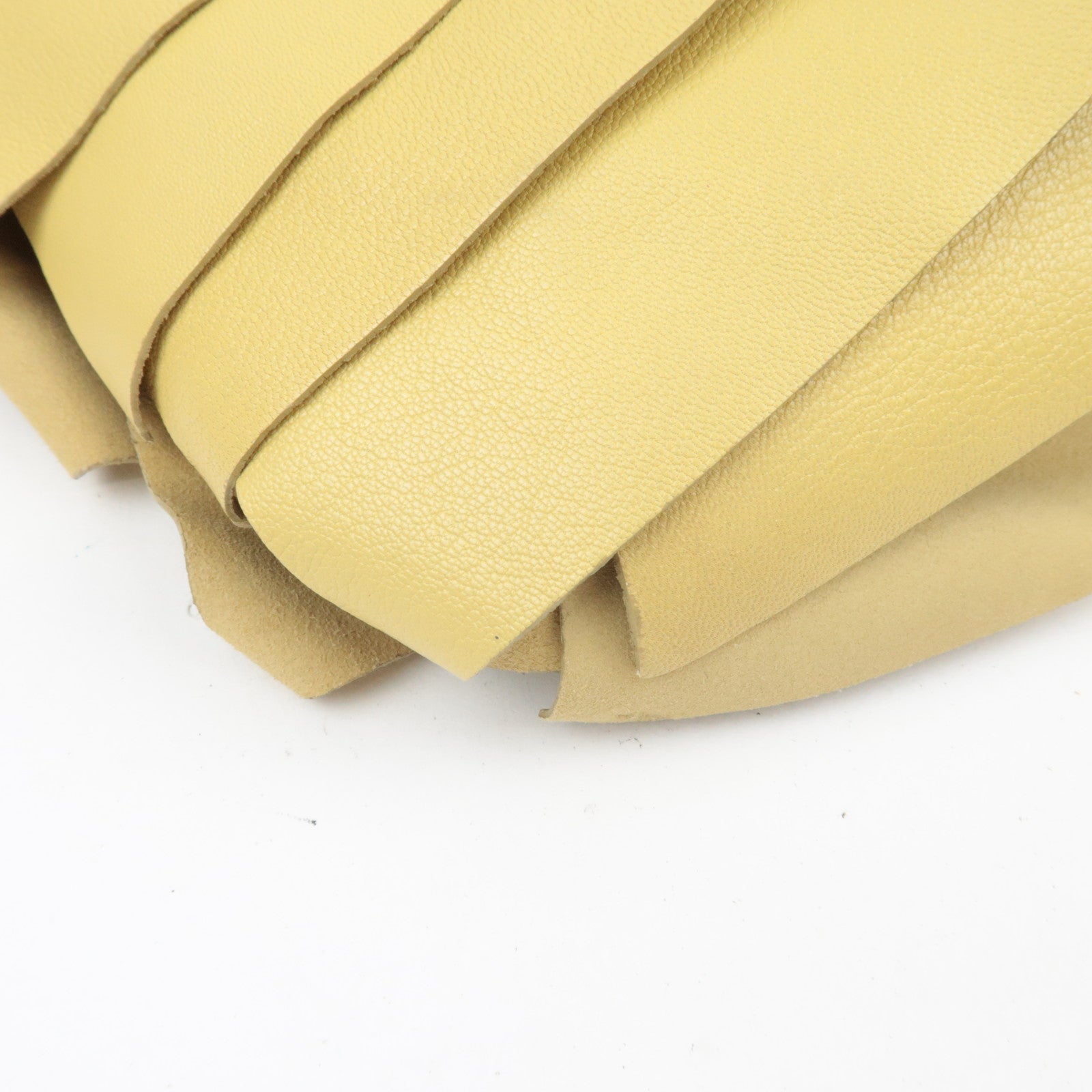 SAINT LAURENT YSL Saint Tropez Ruffle Leather Shoulder Bag Yellow 129132 *Dust bag