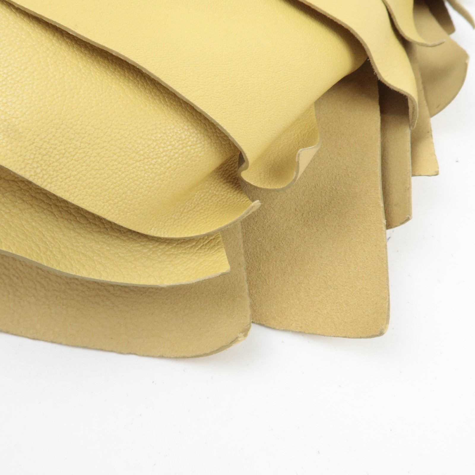 SAINT LAURENT YSL Saint Tropez Ruffle Leather Shoulder Bag Yellow 129132 *Dust bag