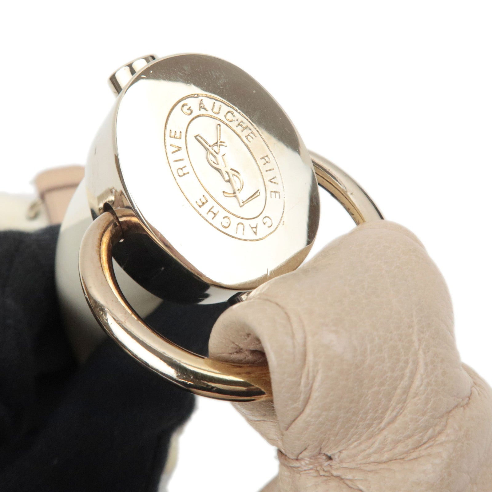 SAINT LAURENT YSL Saint Tropez Leather Shoulder Bag Beige 129132