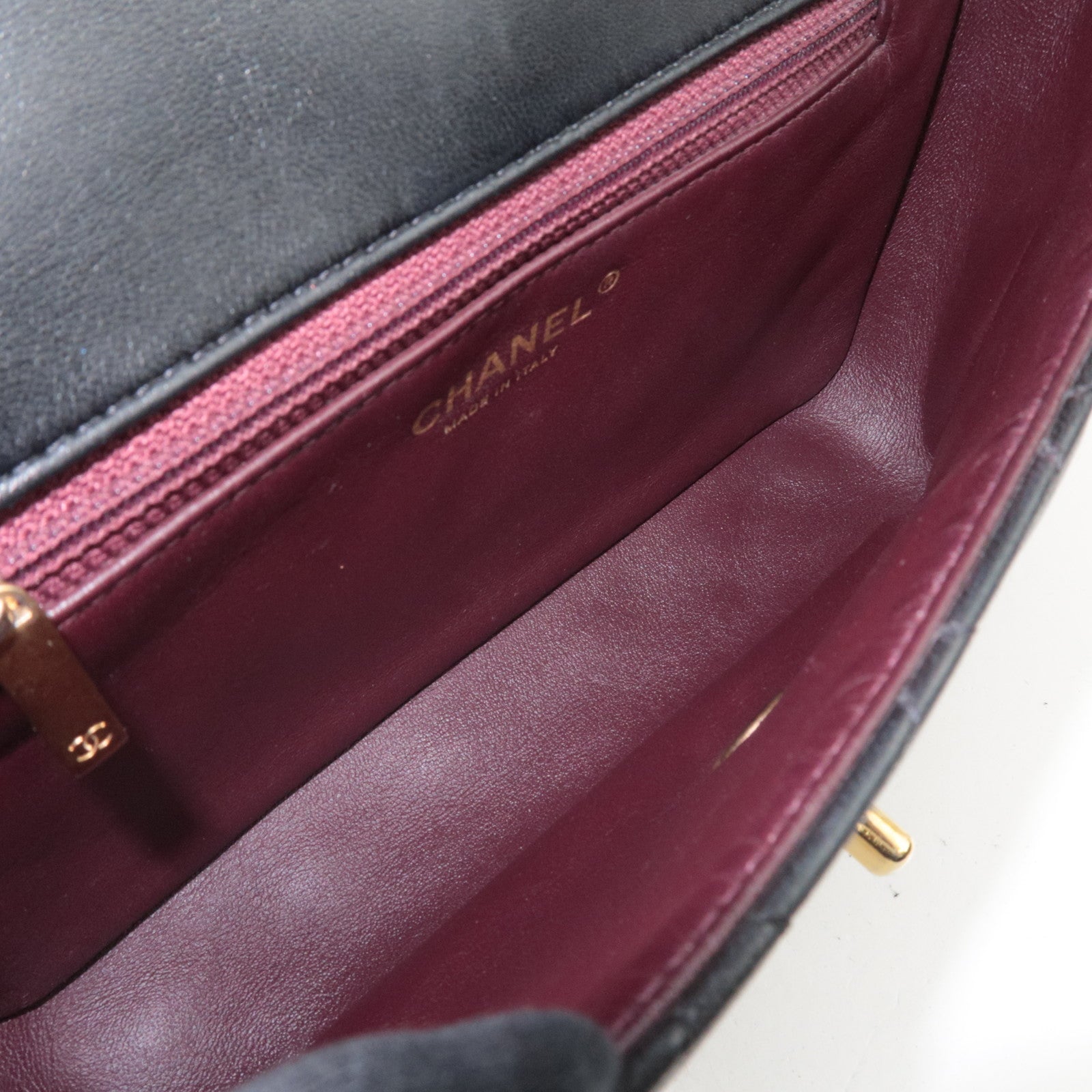 CHANEL Bi Color Matelasse Double Chain Shoulder Bag Lambskin Black Khaki 23759083