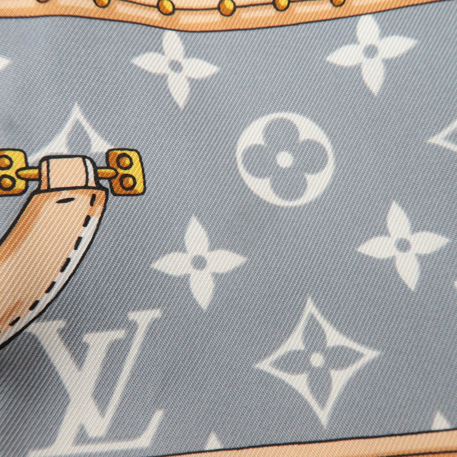 Louis Vuitton Carre Let's Go Scarf Size S 100% Silk Black M76459 OS2243 *Box