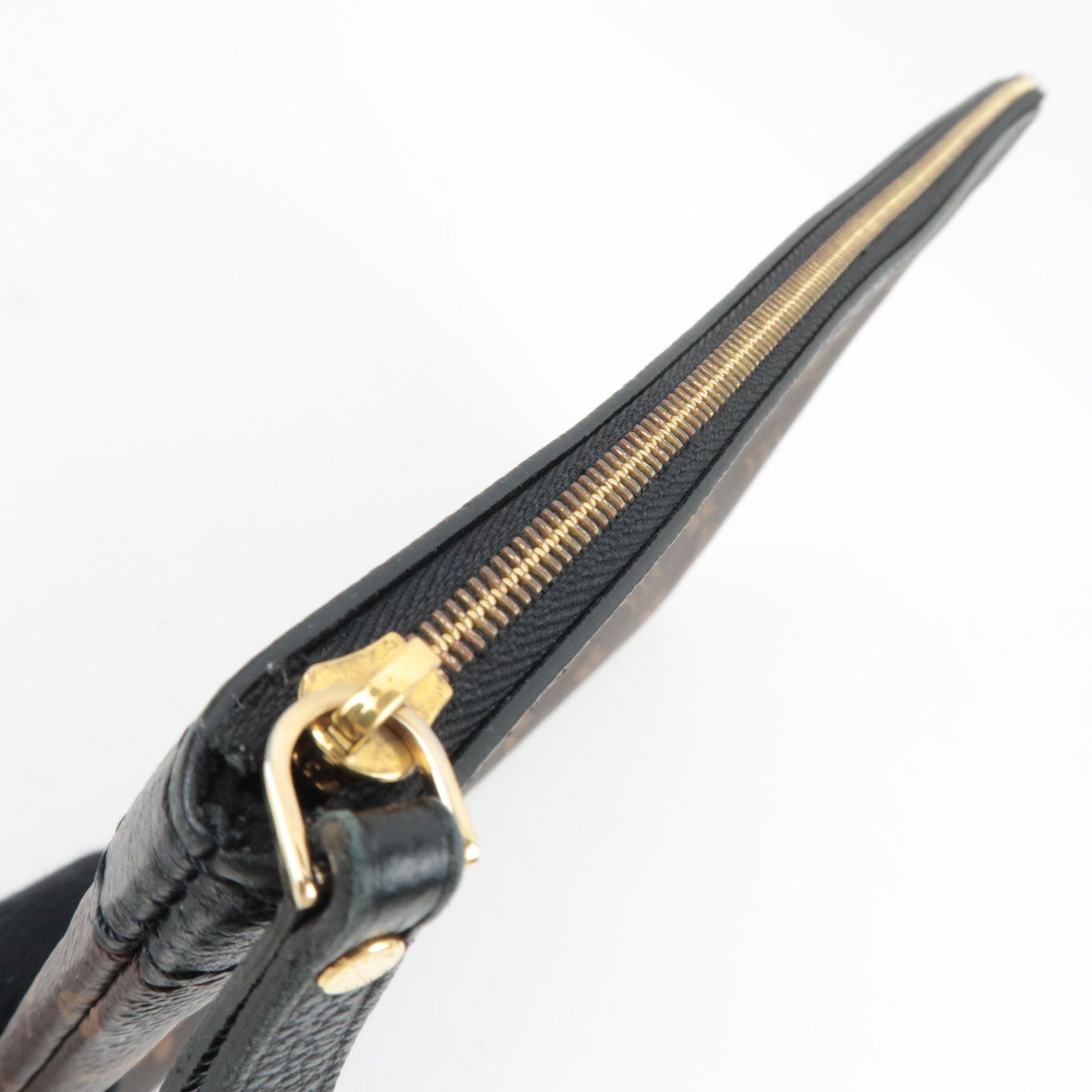 Louis Vuitton Monogram Macassar Daily Pouch Clutch Bag Noir M62048 TN0159 *Dust bag