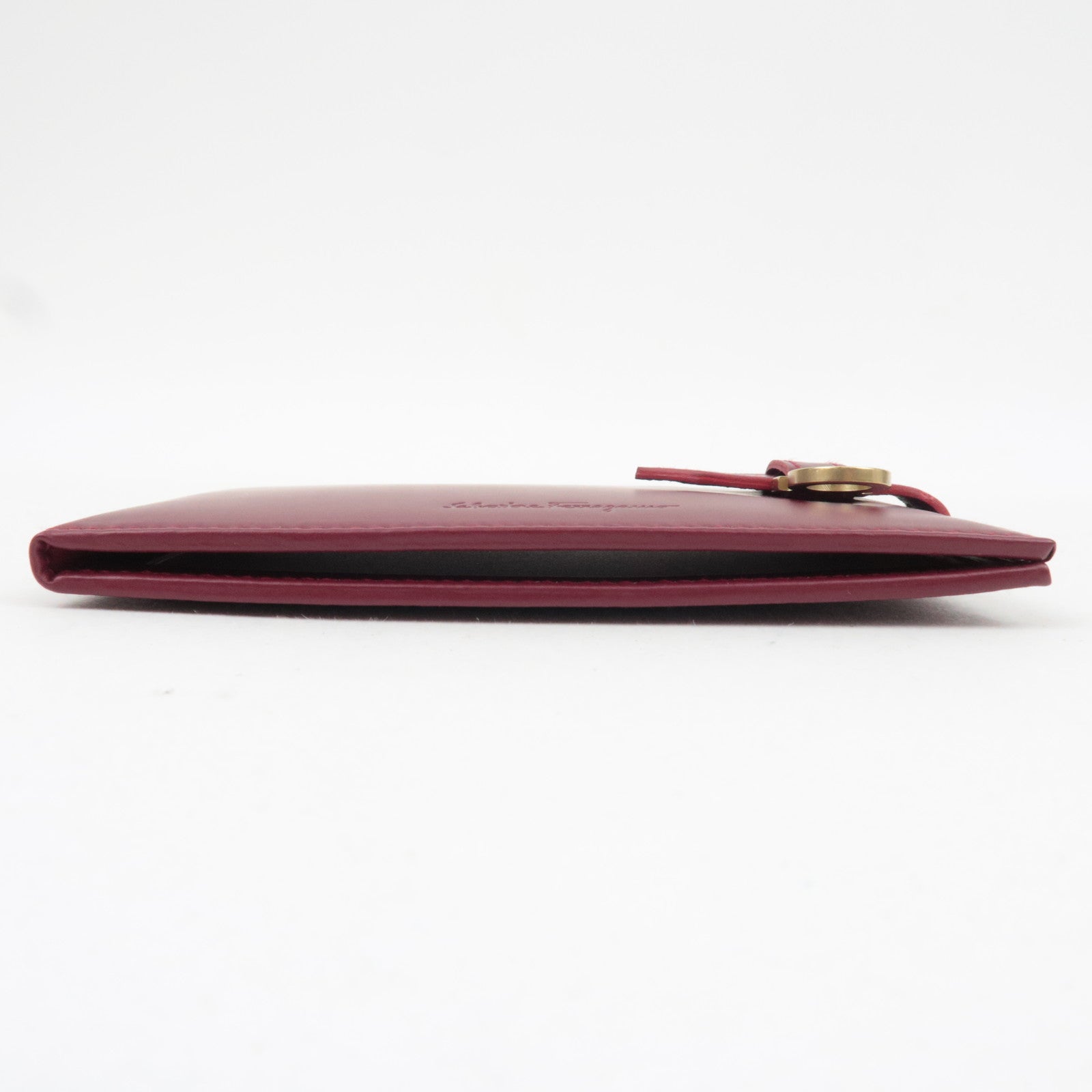 Ferragamo Gancini Leather Photo Case Bordeaux *Box