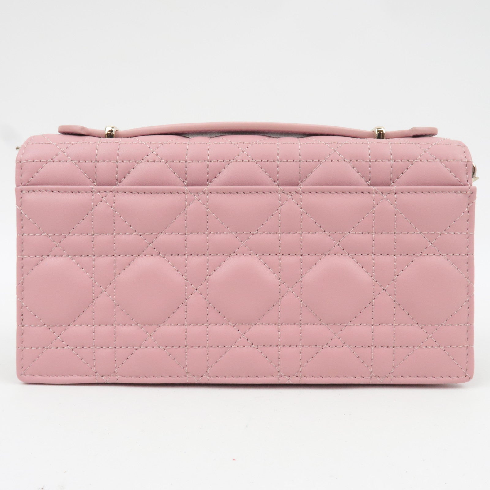 Christian Dior Cannage My Dior Lambskin Mini Chain Bag Pink Gold HDW S0980ONMJ *Dust bag, Chain strap