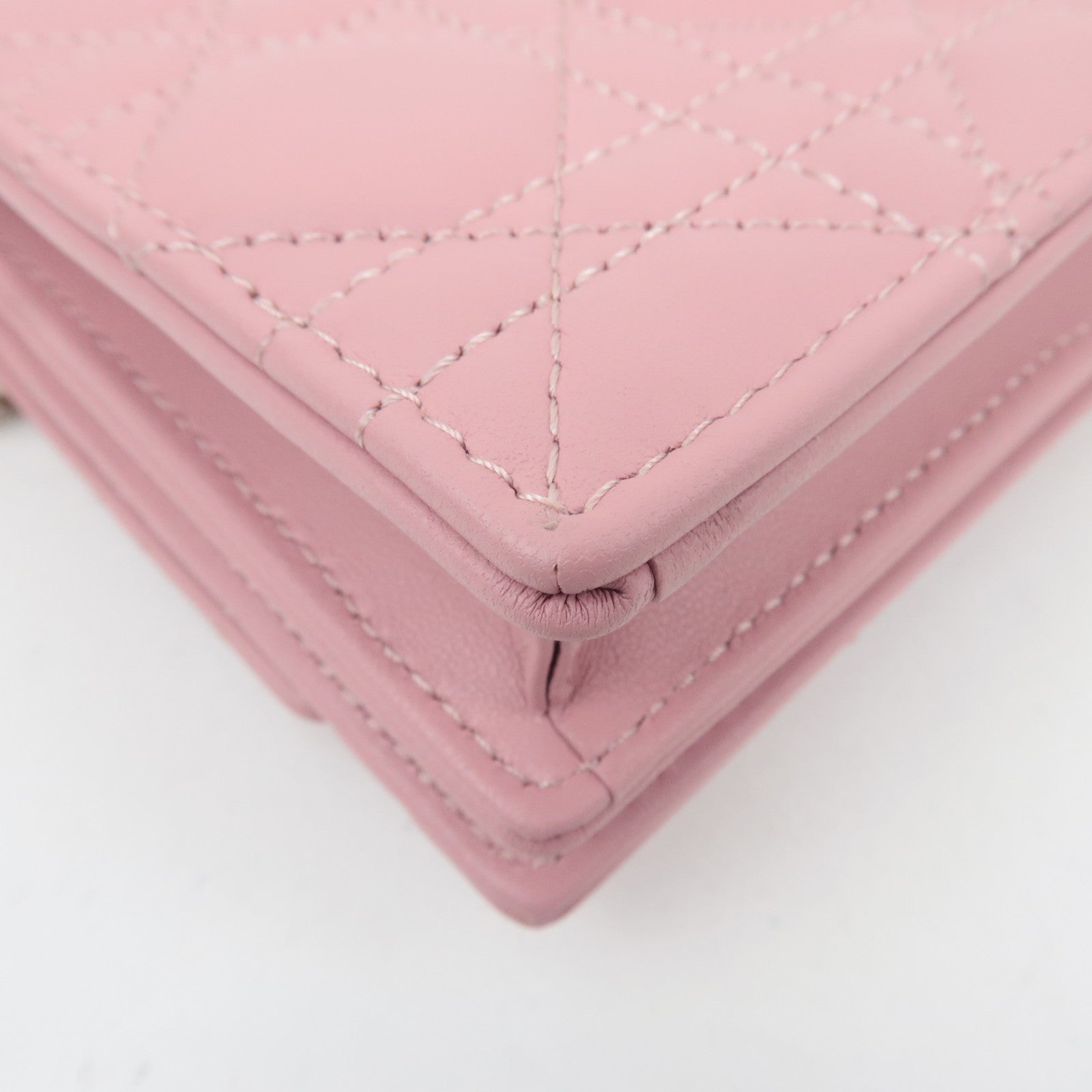 Christian Dior Cannage My Dior Lambskin Mini Chain Bag Pink Gold HDW S0980ONMJ *Dust bag, Chain strap