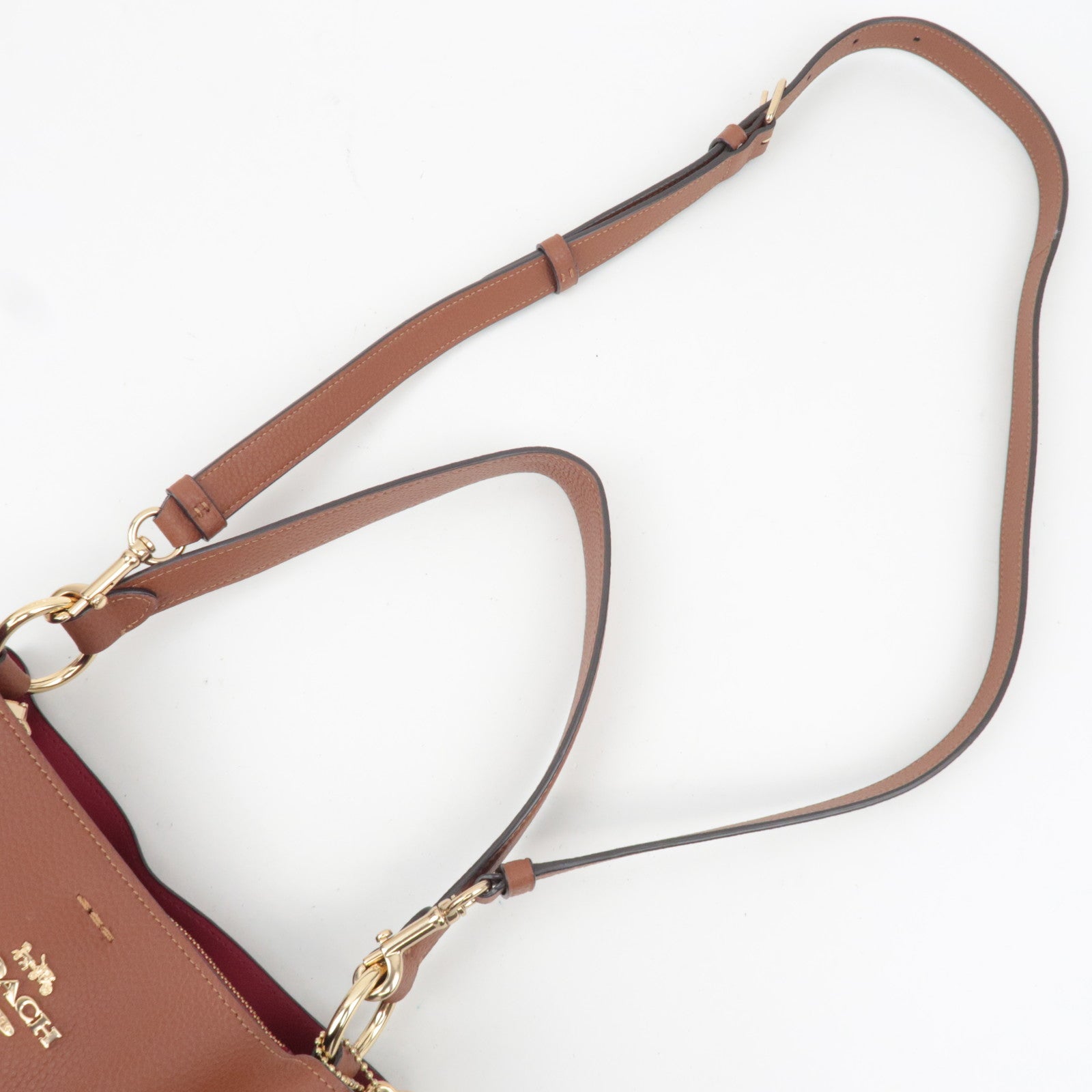 COACH 2Way Leather Shoulder Bag Brown 91122 *Strap