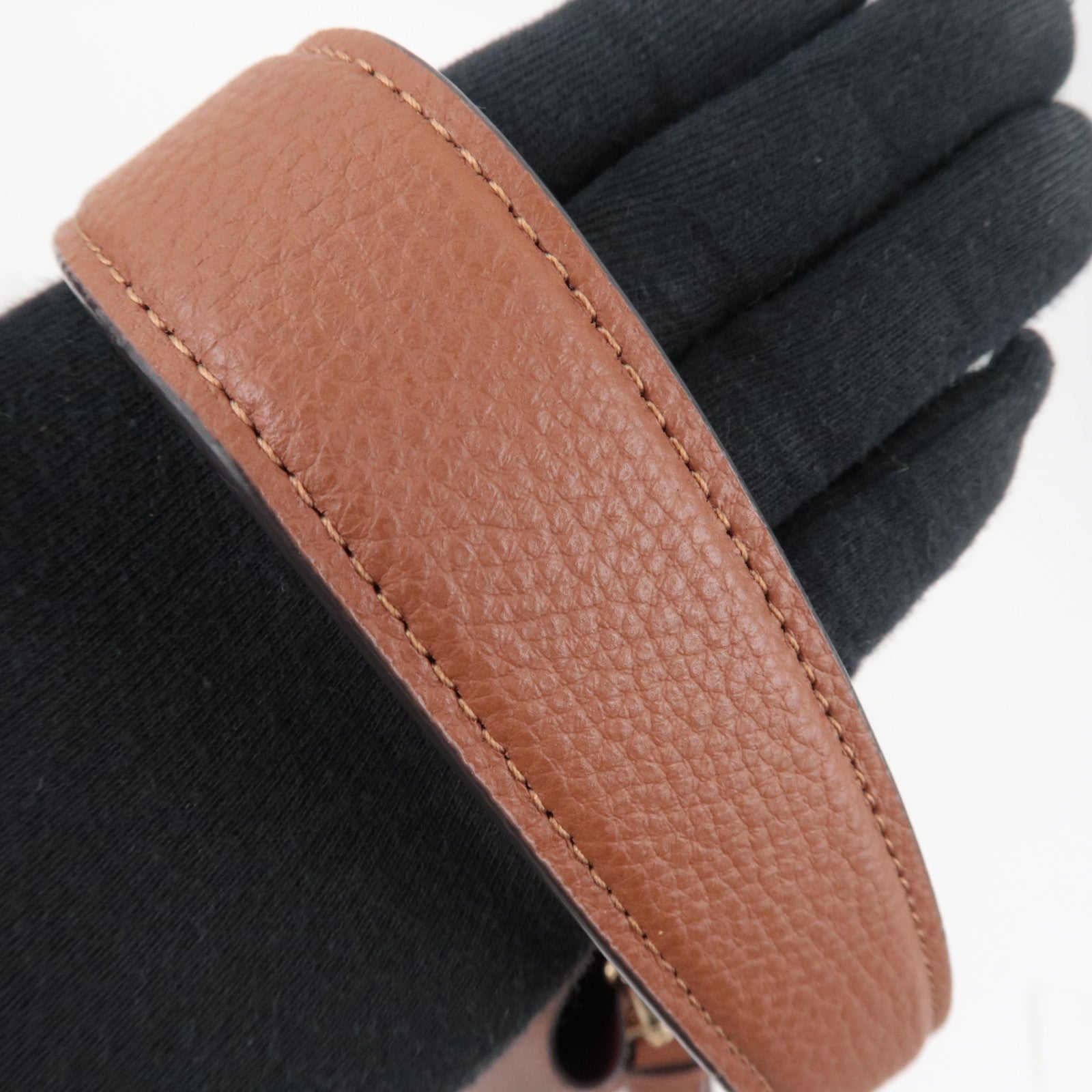 COACH 2Way Leather Shoulder Bag Brown 91122 *Strap