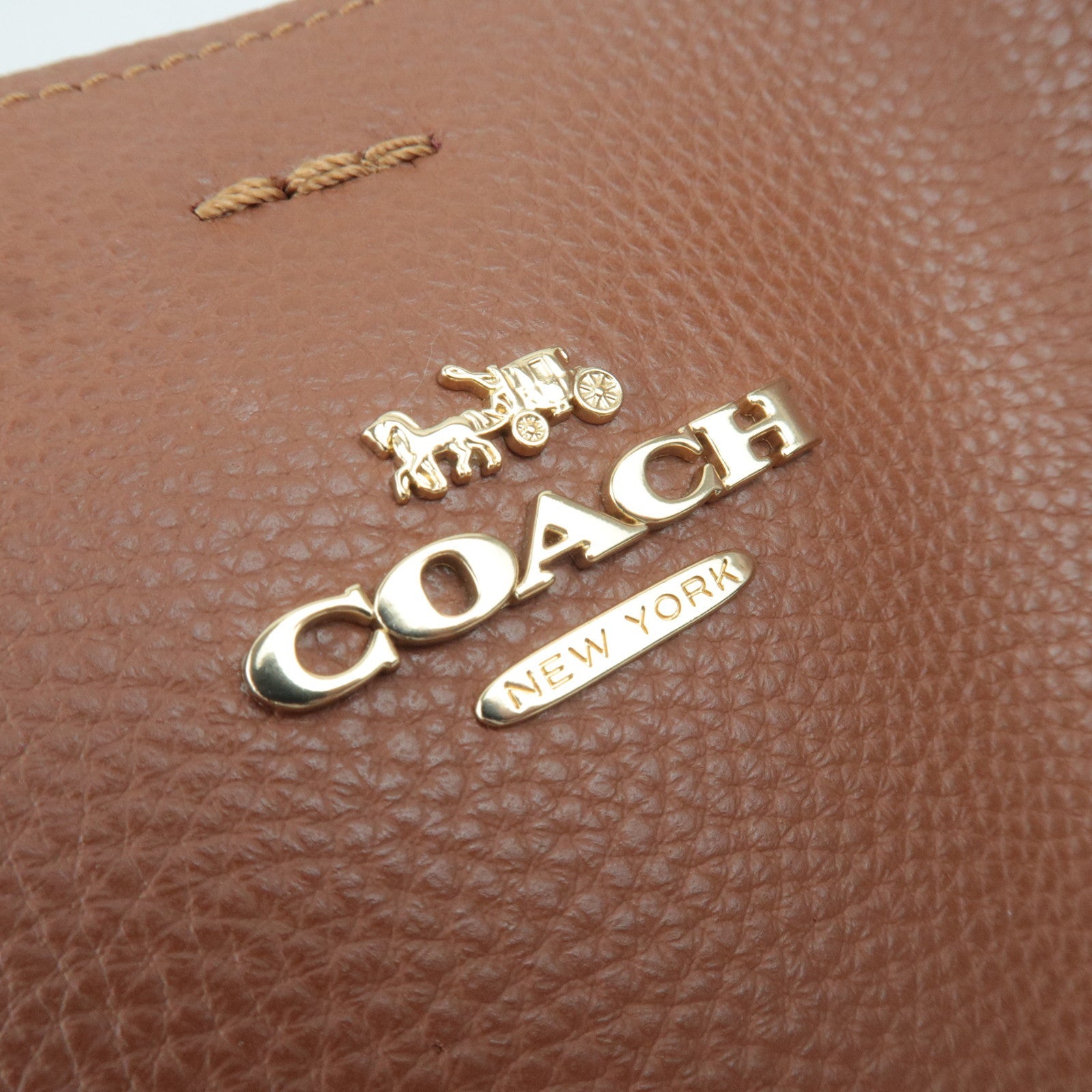 COACH 2Way Leather Shoulder Bag Brown 91122 *Strap