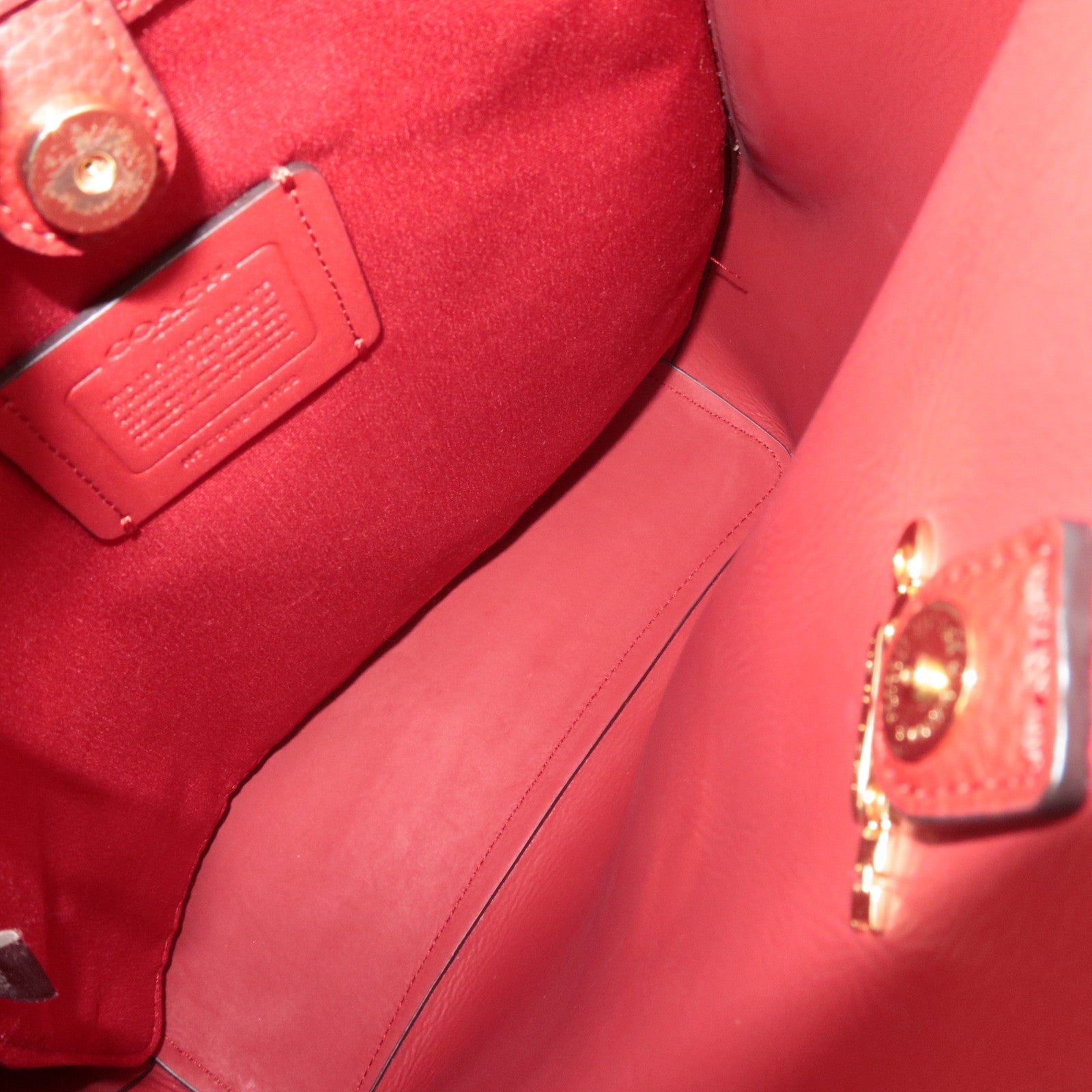 COACH 2Way Leather Shoulder Bag Brown 91122 *Strap