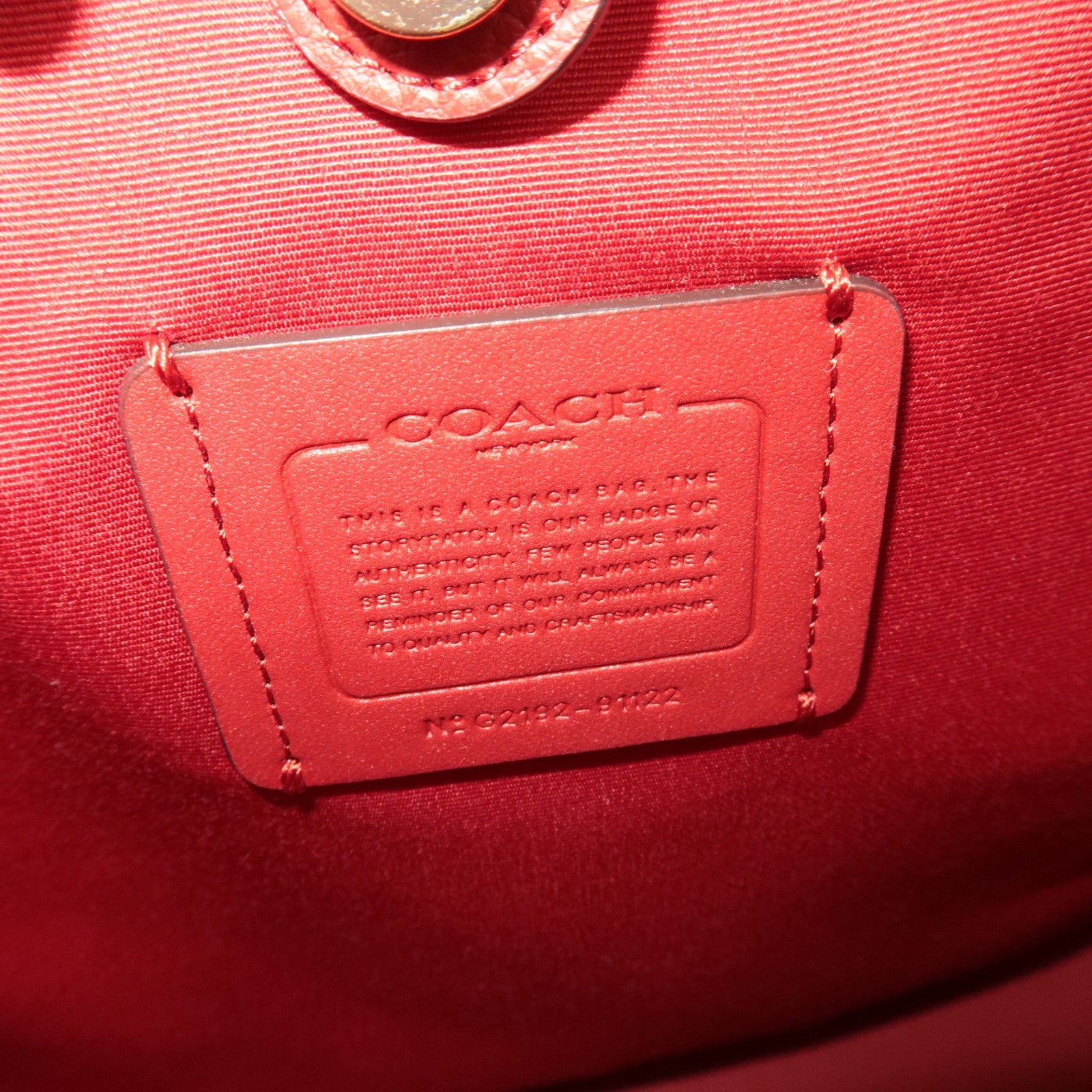 COACH 2Way Leather Shoulder Bag Brown 91122 *Strap