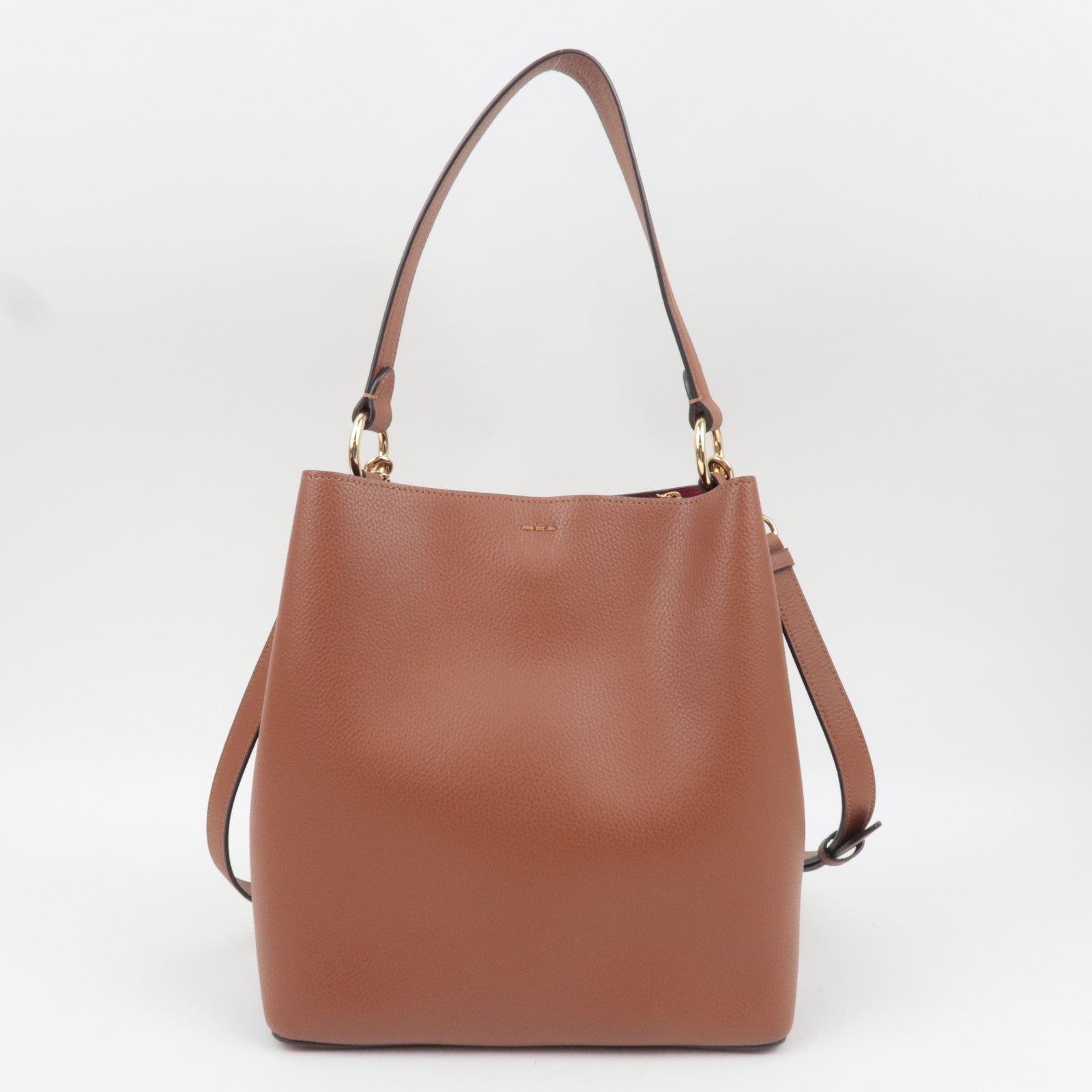 COACH 2Way Leather Shoulder Bag Brown 91122 *Strap