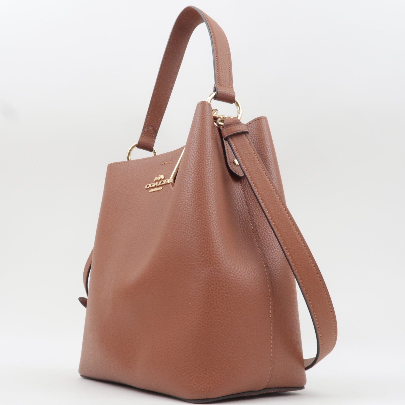 COACH 2Way Leather Shoulder Bag Brown 91122 *Strap