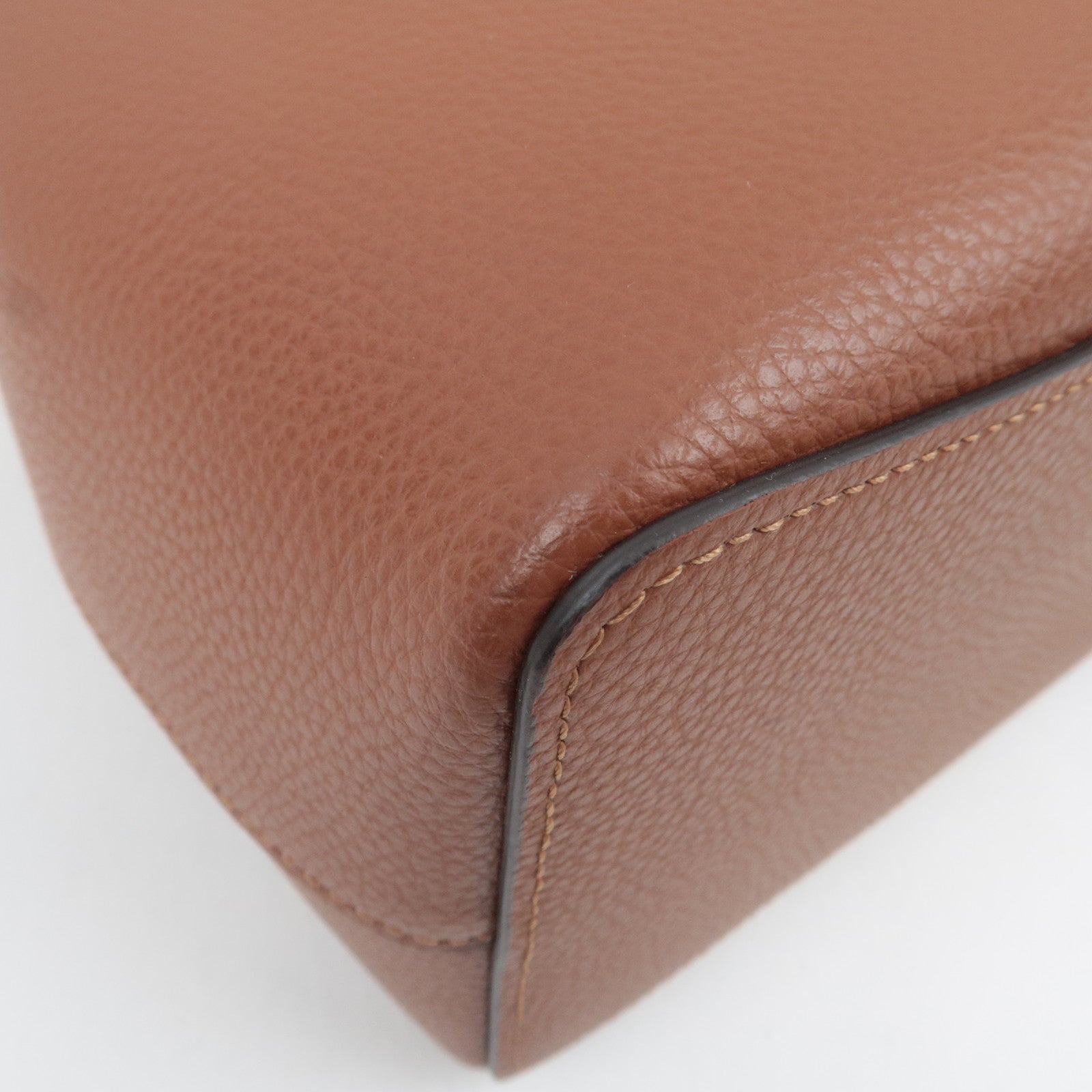 COACH 2Way Leather Shoulder Bag Brown 91122 *Strap