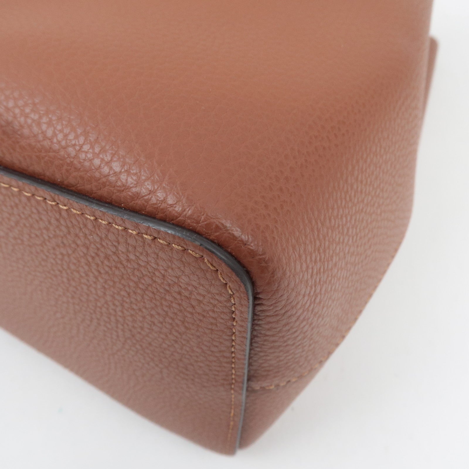 COACH 2Way Leather Shoulder Bag Brown 91122 *Strap