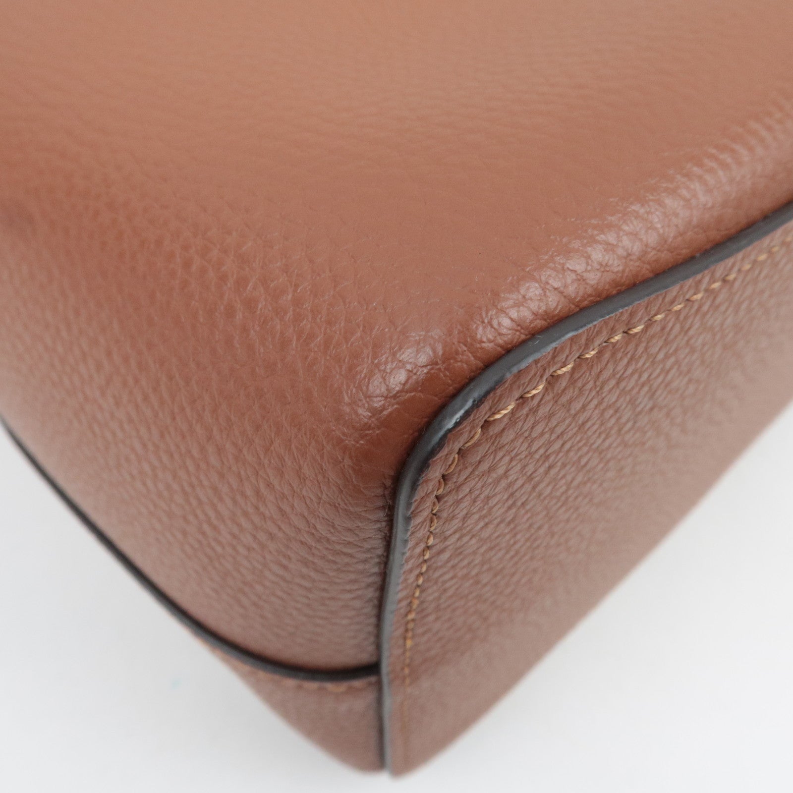 COACH 2Way Leather Shoulder Bag Brown 91122 *Strap