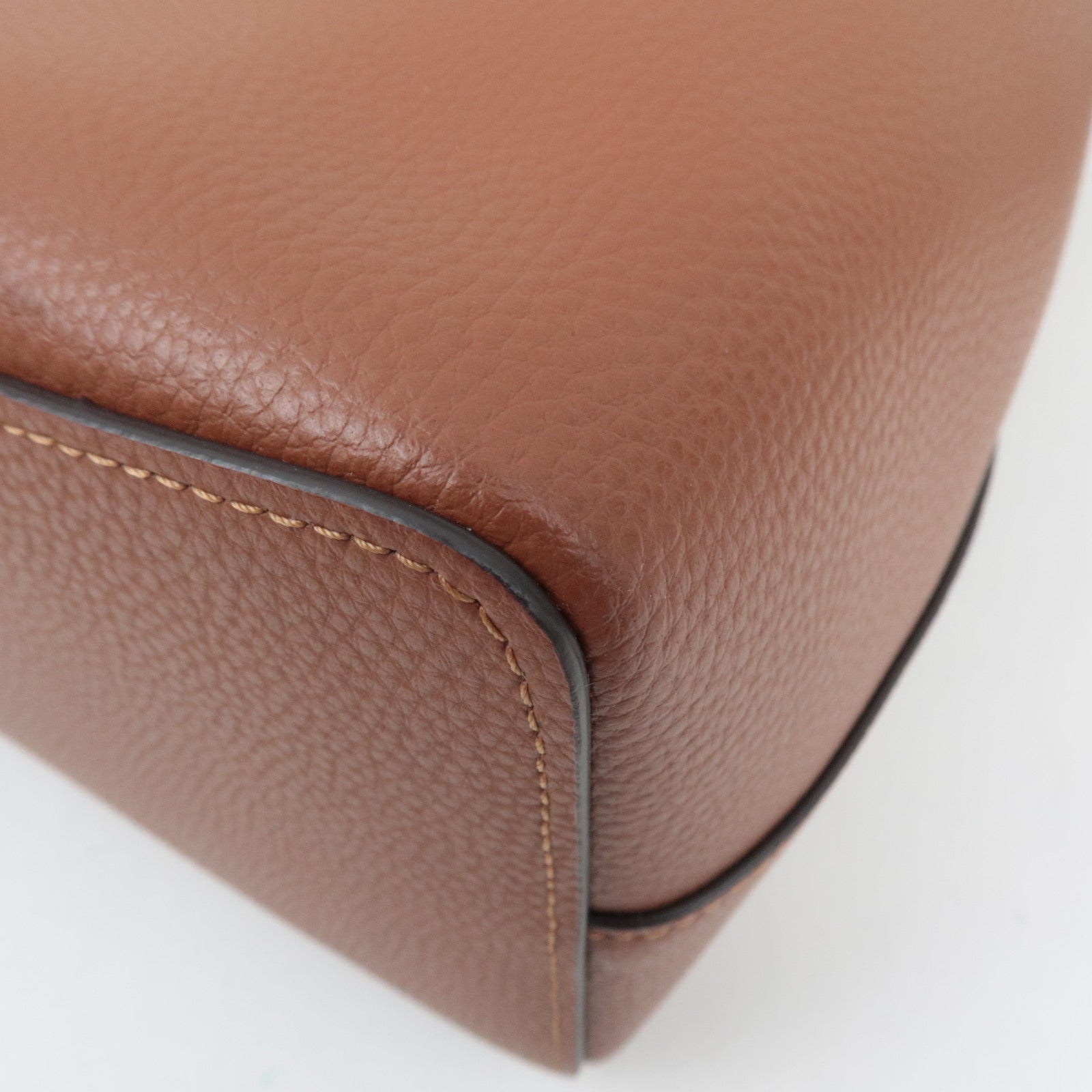 COACH 2Way Leather Shoulder Bag Brown 91122 *Strap