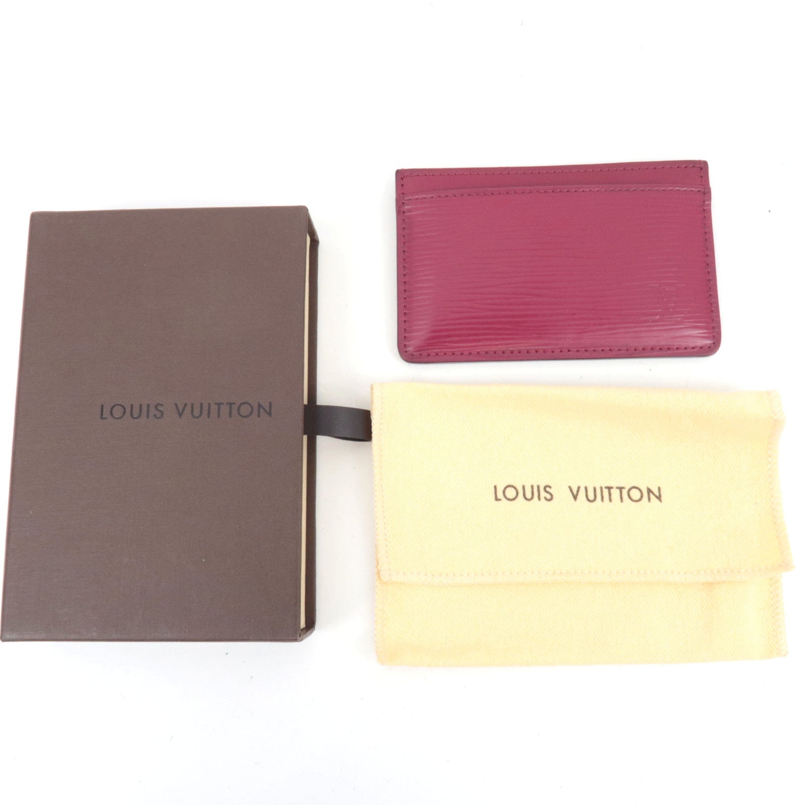 Louis Vuitton Epi Porte Cartes Simple Card Case Fuchsia M60327 CA0154 *Box, Dust bag