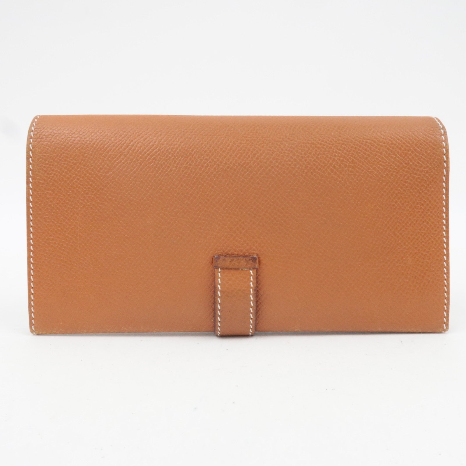HERMES Bearn Dupli Veau-Epsom Wallet □J Stamp (2006) Brown