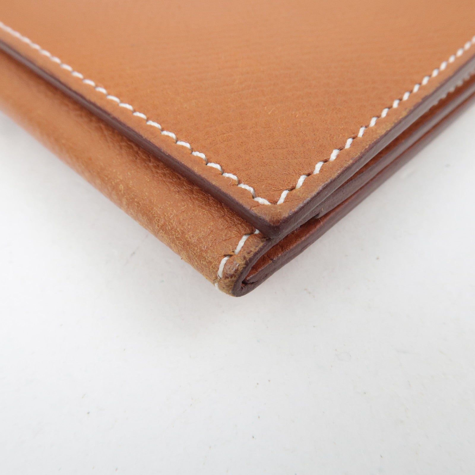HERMES Bearn Dupli Veau-Epsom Wallet □J Stamp (2006) Brown