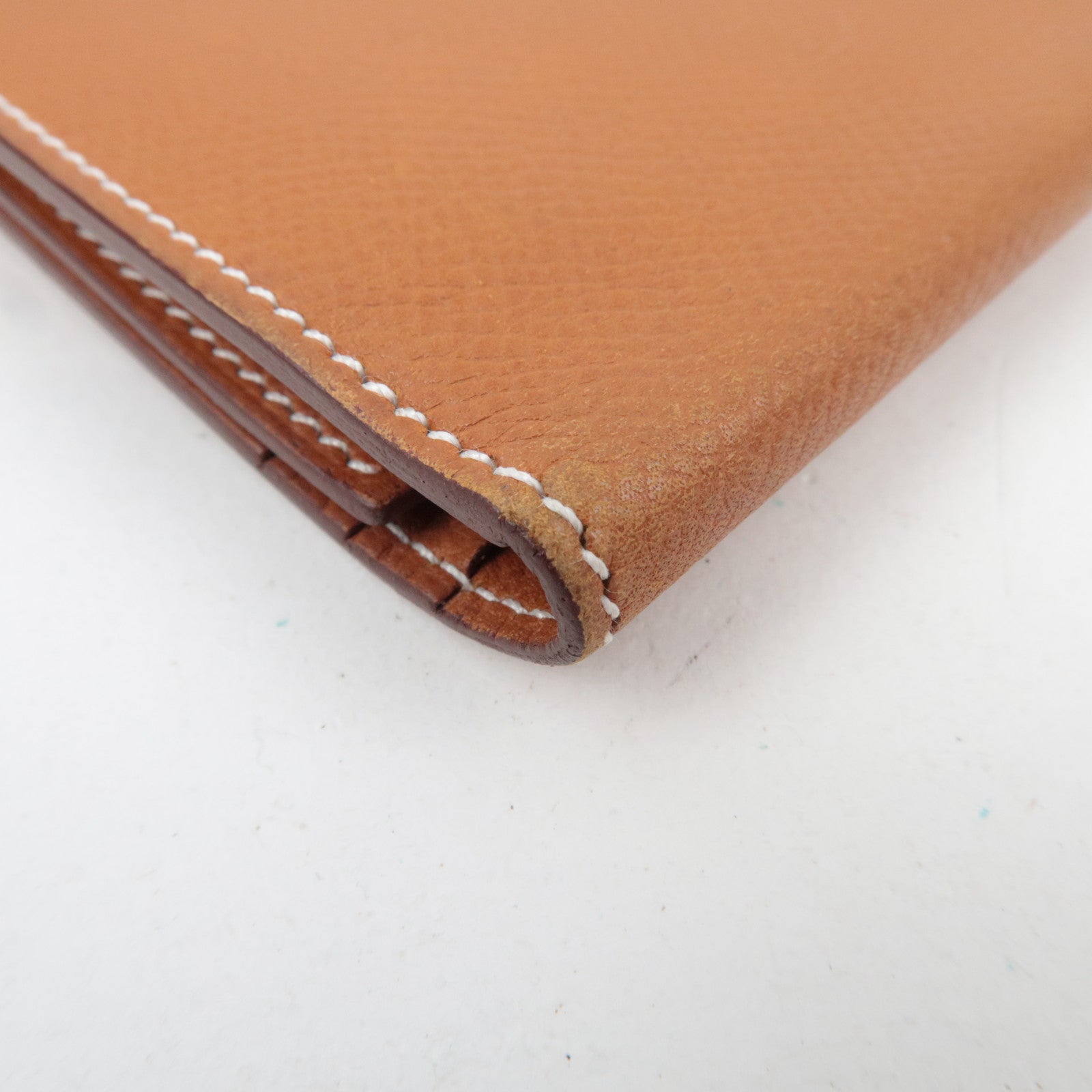 HERMES Bearn Dupli Veau-Epsom Wallet □J Stamp (2006) Brown
