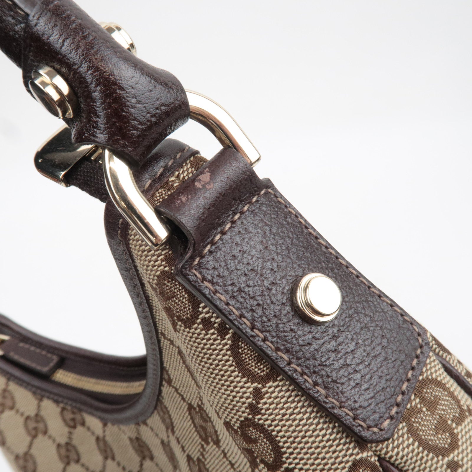 GUCCI Abby Shoulder Bag GG Canvas Leather Beige Brown 130738 *Dust bag