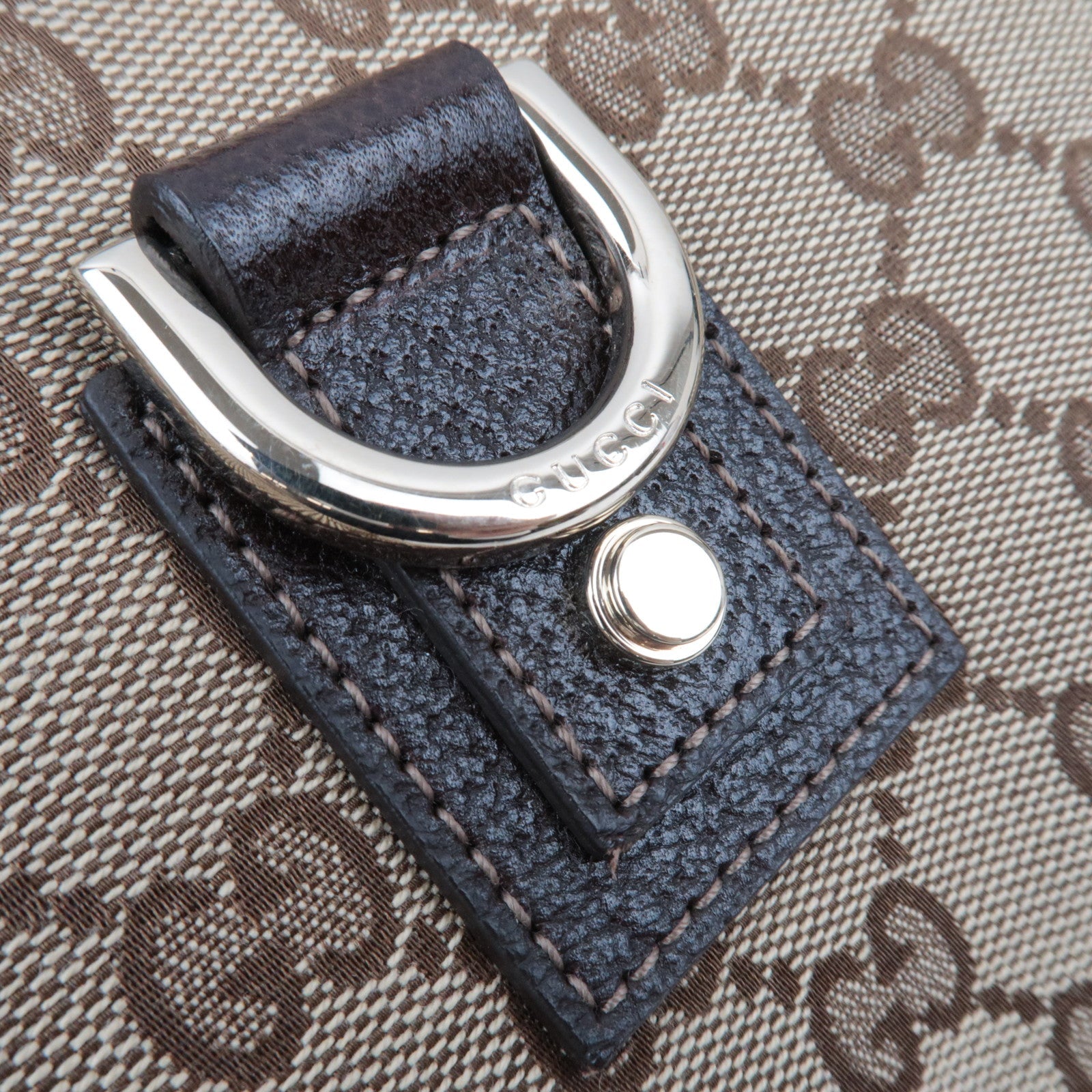 GUCCI Abby Shoulder Bag GG Canvas Leather Beige Brown 130738 *Dust bag