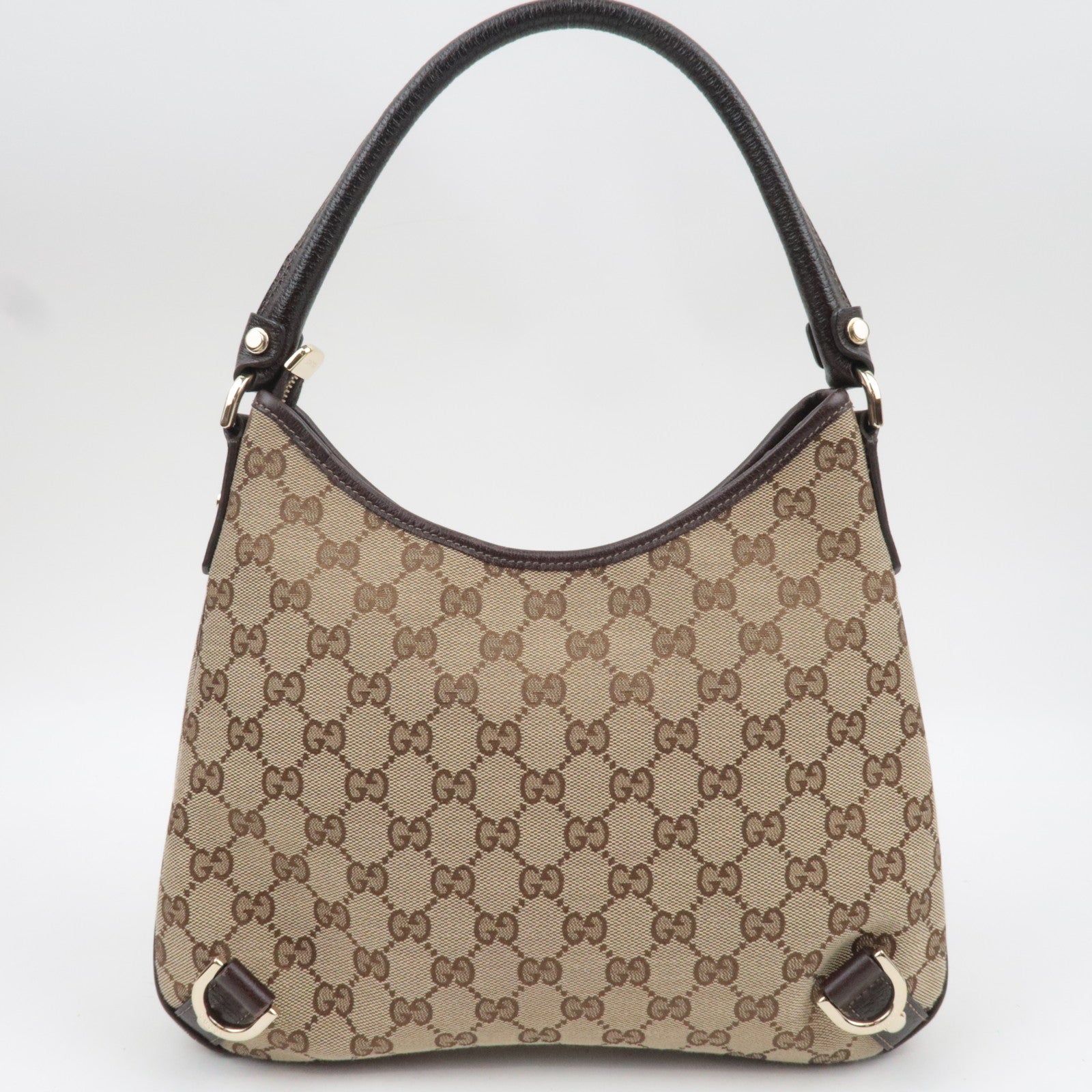 GUCCI Abby Shoulder Bag GG Canvas Leather Beige Brown 130738 *Dust bag