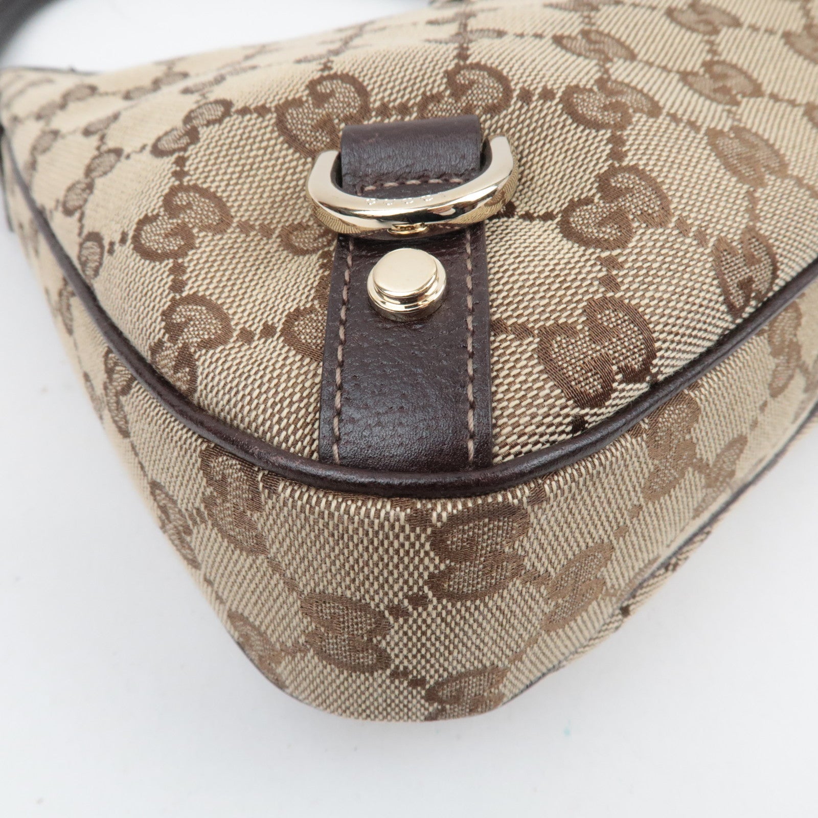 GUCCI Abby Shoulder Bag GG Canvas Leather Beige Brown 130738 *Dust bag