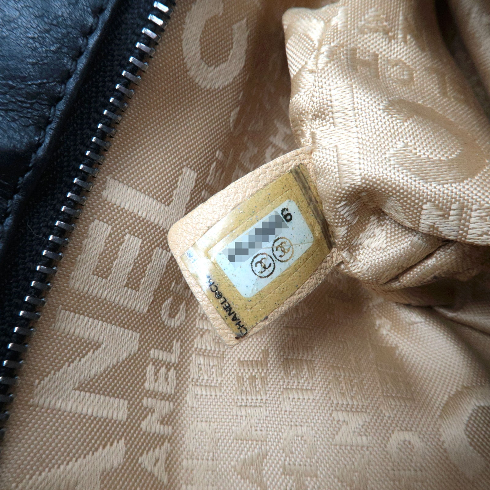 CHANEL Logo Chain Shoulder Bag Lambskin Black Silver HDW 9286794