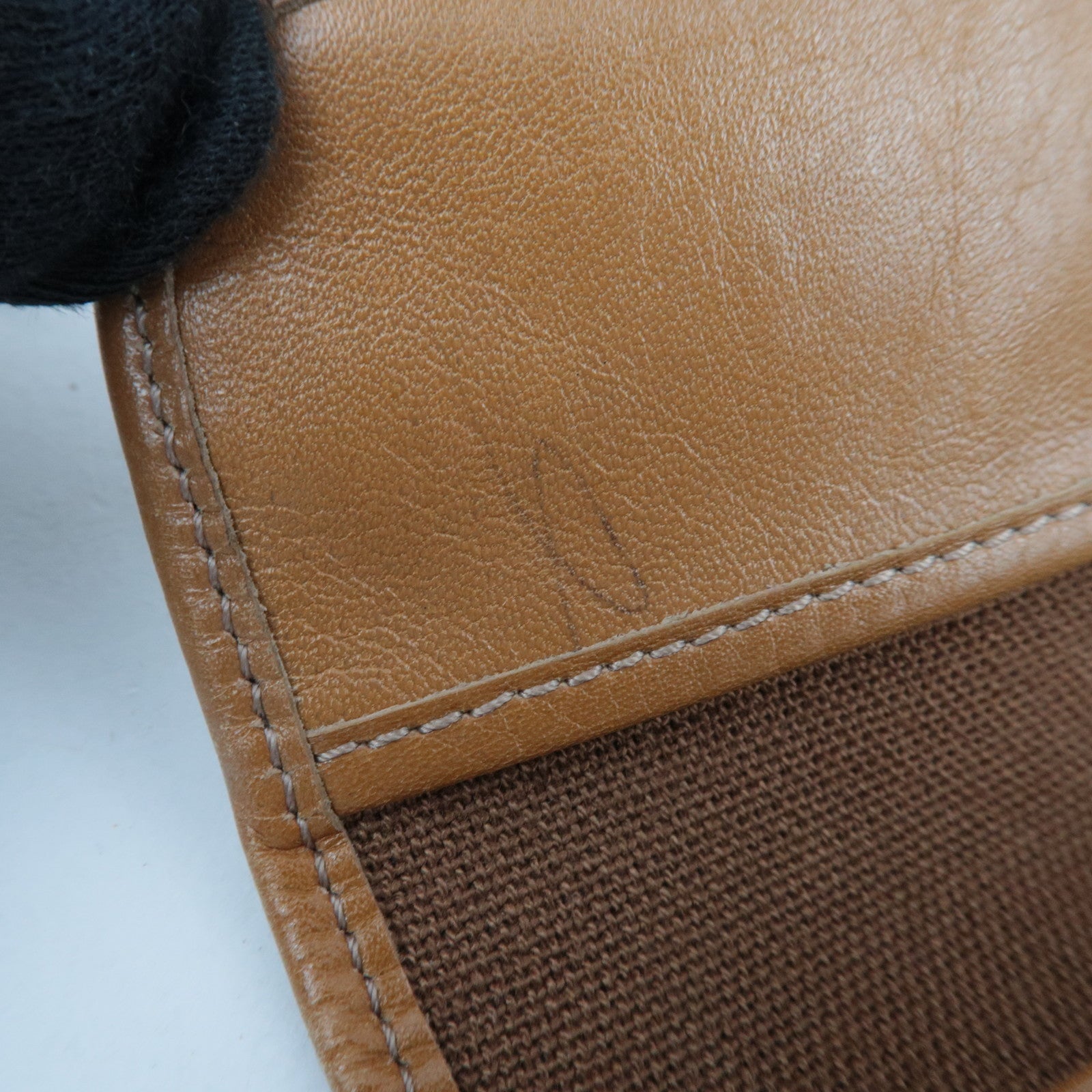 Christian Dior Honeycomb PVC Leather Pouch Black Brown