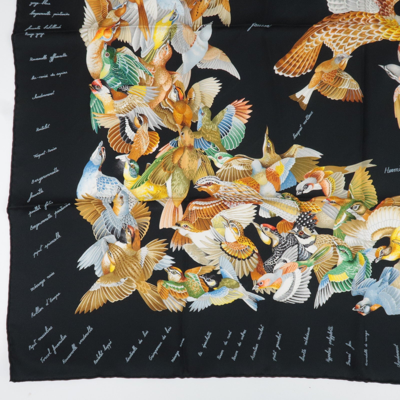 HERMES Carre 90 Scarf L'intrus 100% Silk Black