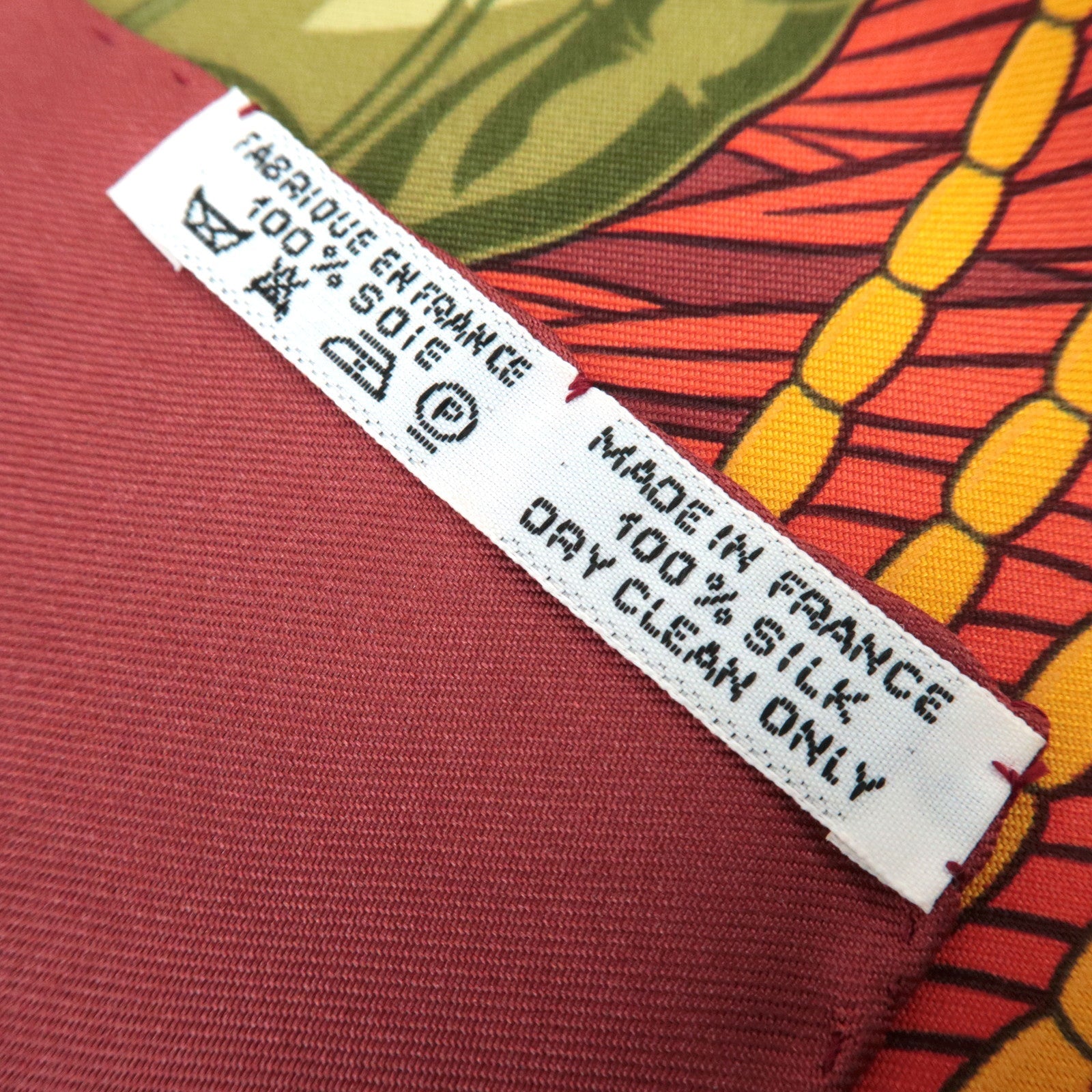 HERMES Carre 90 Scarf Tresor Royal du Benin 100% Silk Bordeaux