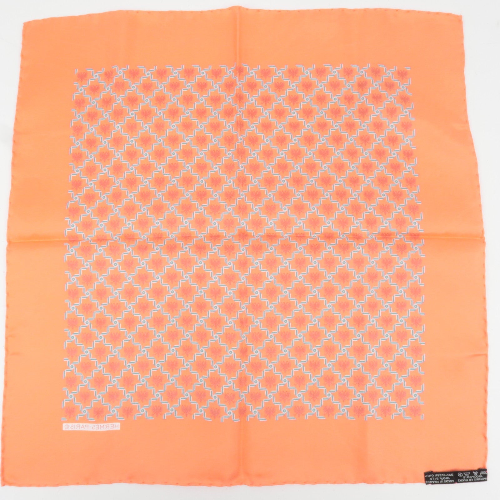 HERMES Petit Carre Carre 40 Scarf 100% Silk Pink