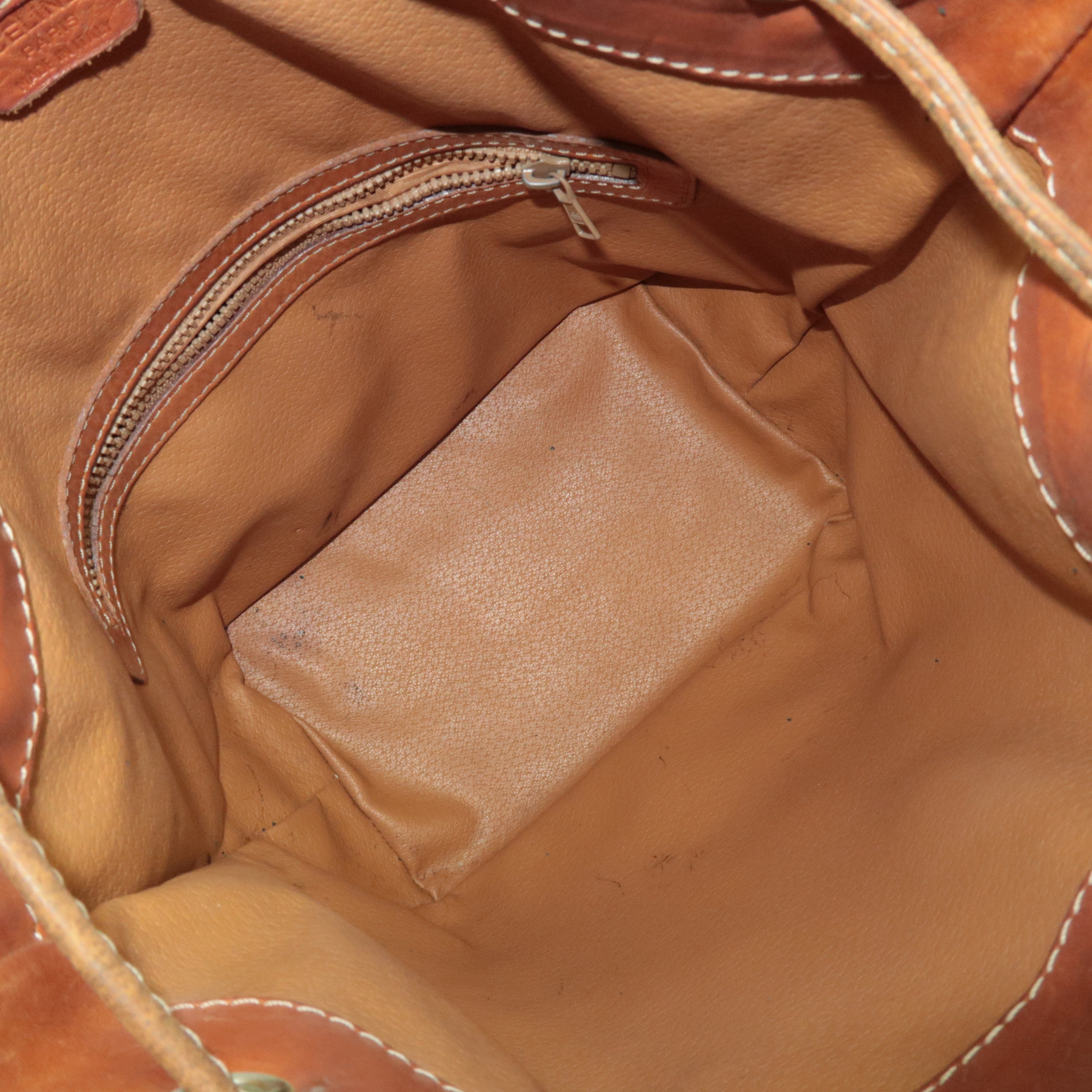 CELINE Macadam Drawstring Leather Shoulder Bag PVC Brown