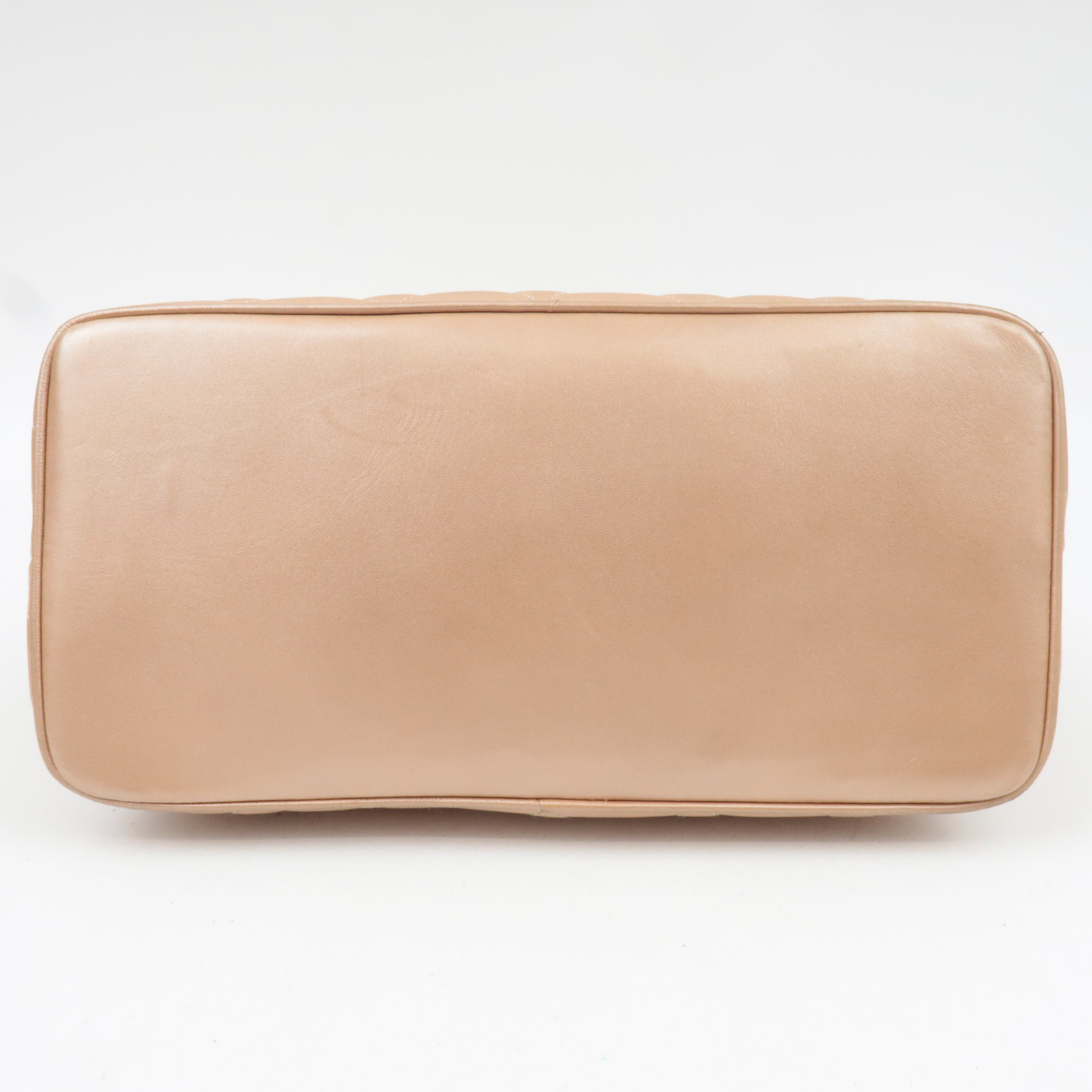 CHANEL Coco Mark Medallion Tote Bag Lambskin Champagne A01804 7505327 *G card, Dust bag