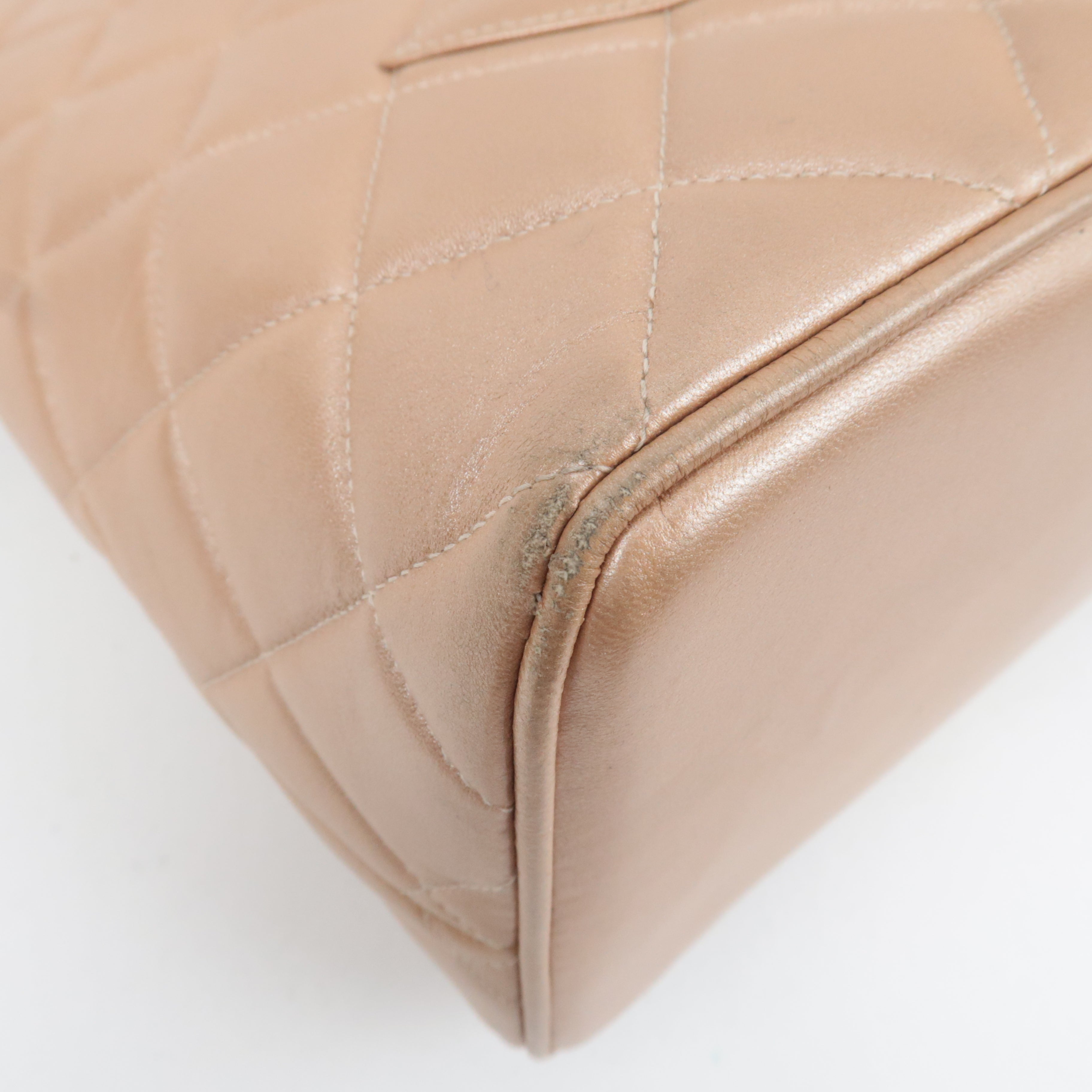 CHANEL Coco Mark Medallion Tote Bag Lambskin Champagne A01804 7505327 *G card, Dust bag