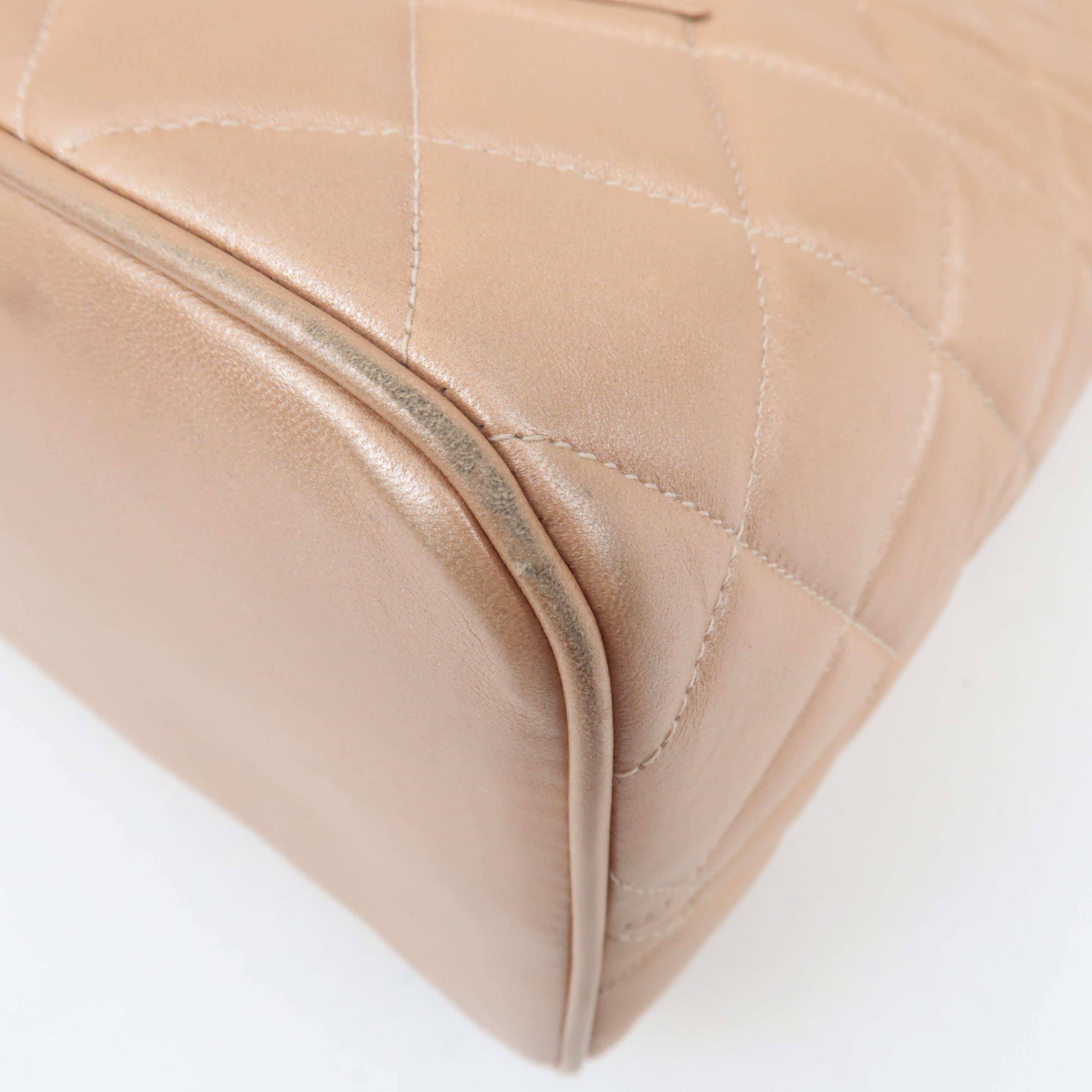 CHANEL Coco Mark Medallion Tote Bag Lambskin Champagne A01804 7505327 *G card, Dust bag