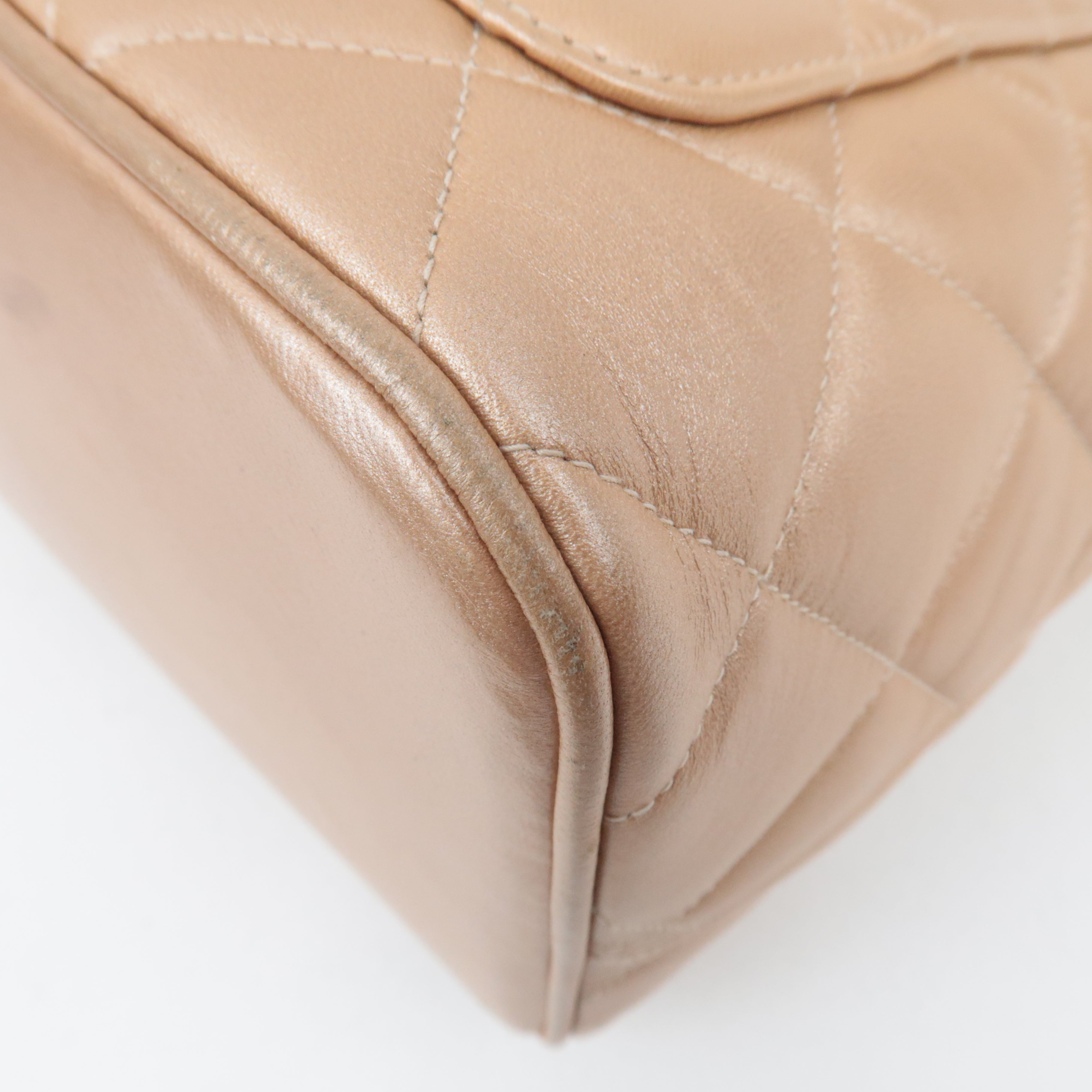 CHANEL Coco Mark Medallion Tote Bag Lambskin Champagne A01804 7505327 *G card, Dust bag