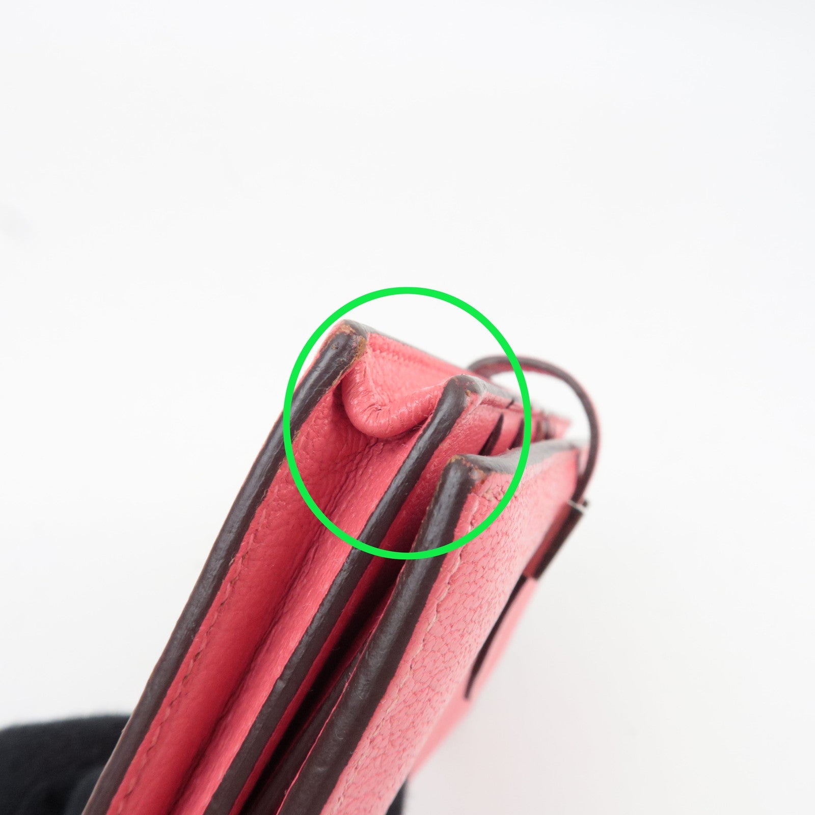 HERMES Bearn Soufflet Chevre Bifold Long Wallet C Stamp (2018) Rose Azalea Silver HDW *Box